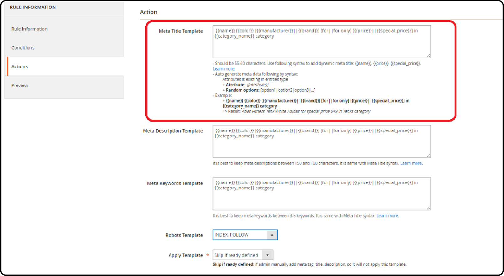 Setting Meta Data SEO Rules: Meta Title Optimization