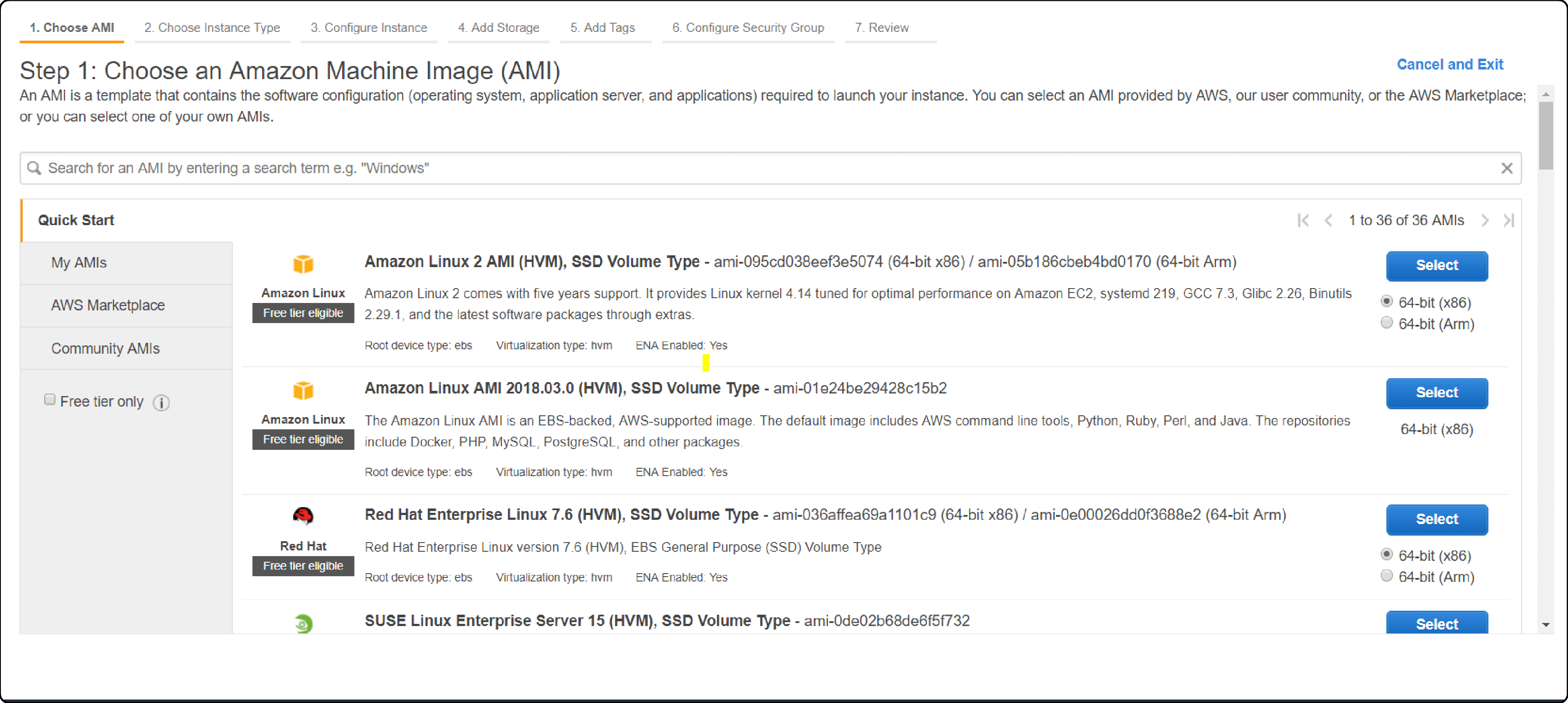 AWS Marketplace Magento Choose EC2 Instance Amazon Machine Image