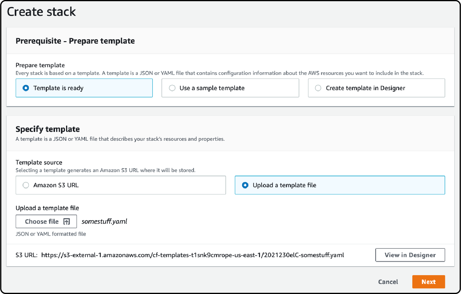 Create stack to deploy AWS Magento Quickstart