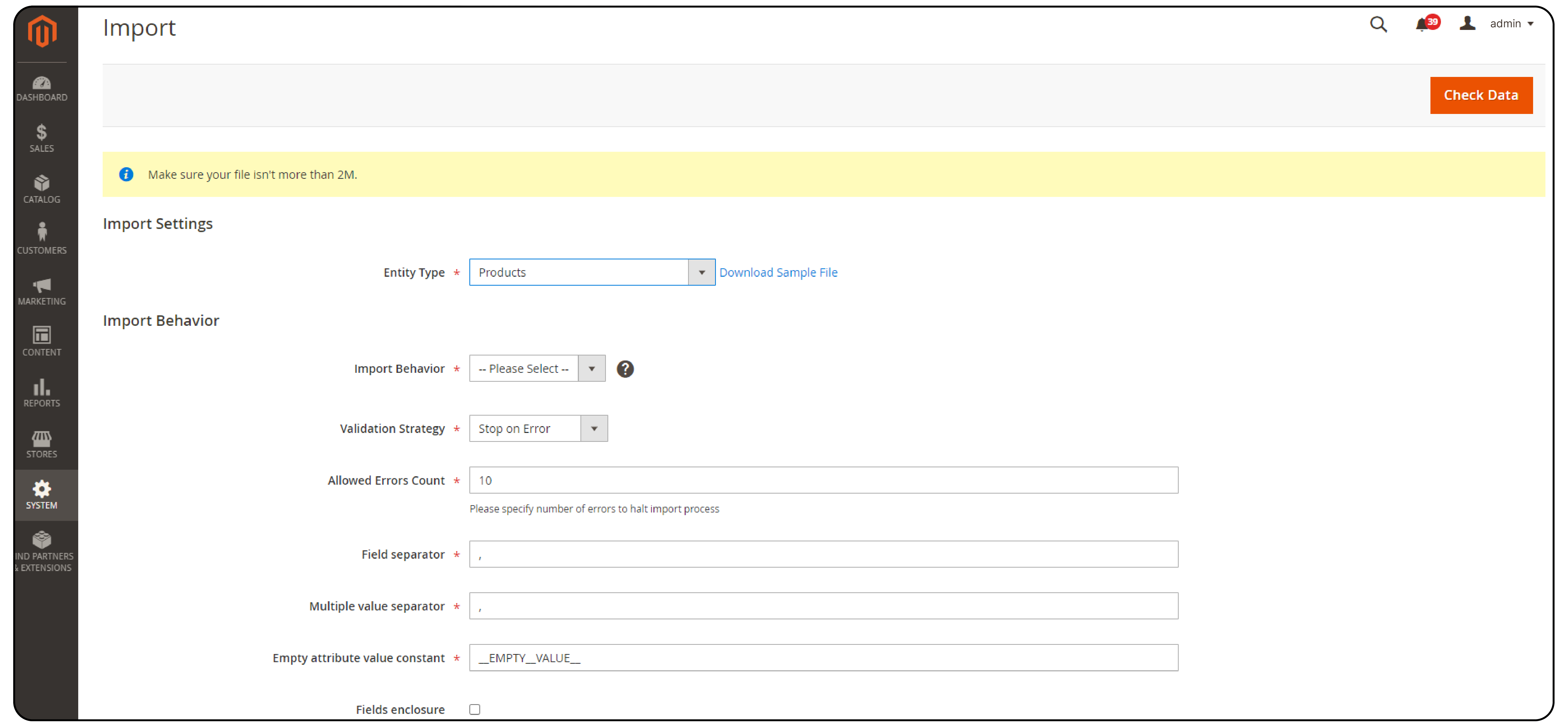 Importing tier prices using the Magento 2 admin panel