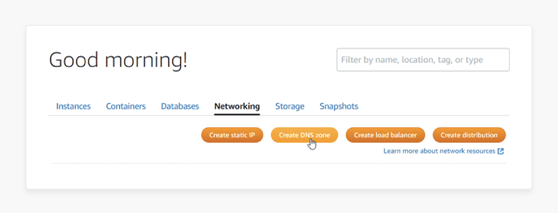 creating a dns zone in aws lightsail to link a custom domain with the magento store