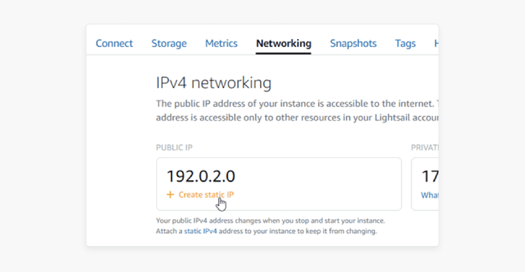 assigning a static ip to a lightsail magento instance to maintain a consistent public address