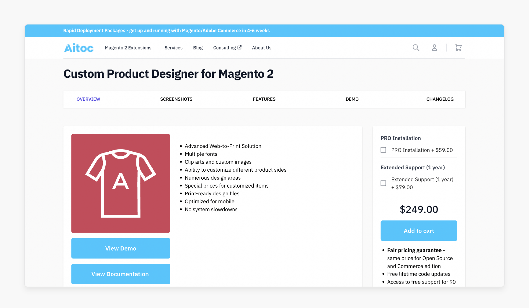 custom product options extension for magento 2 by aitoc with ai-driven customization tools