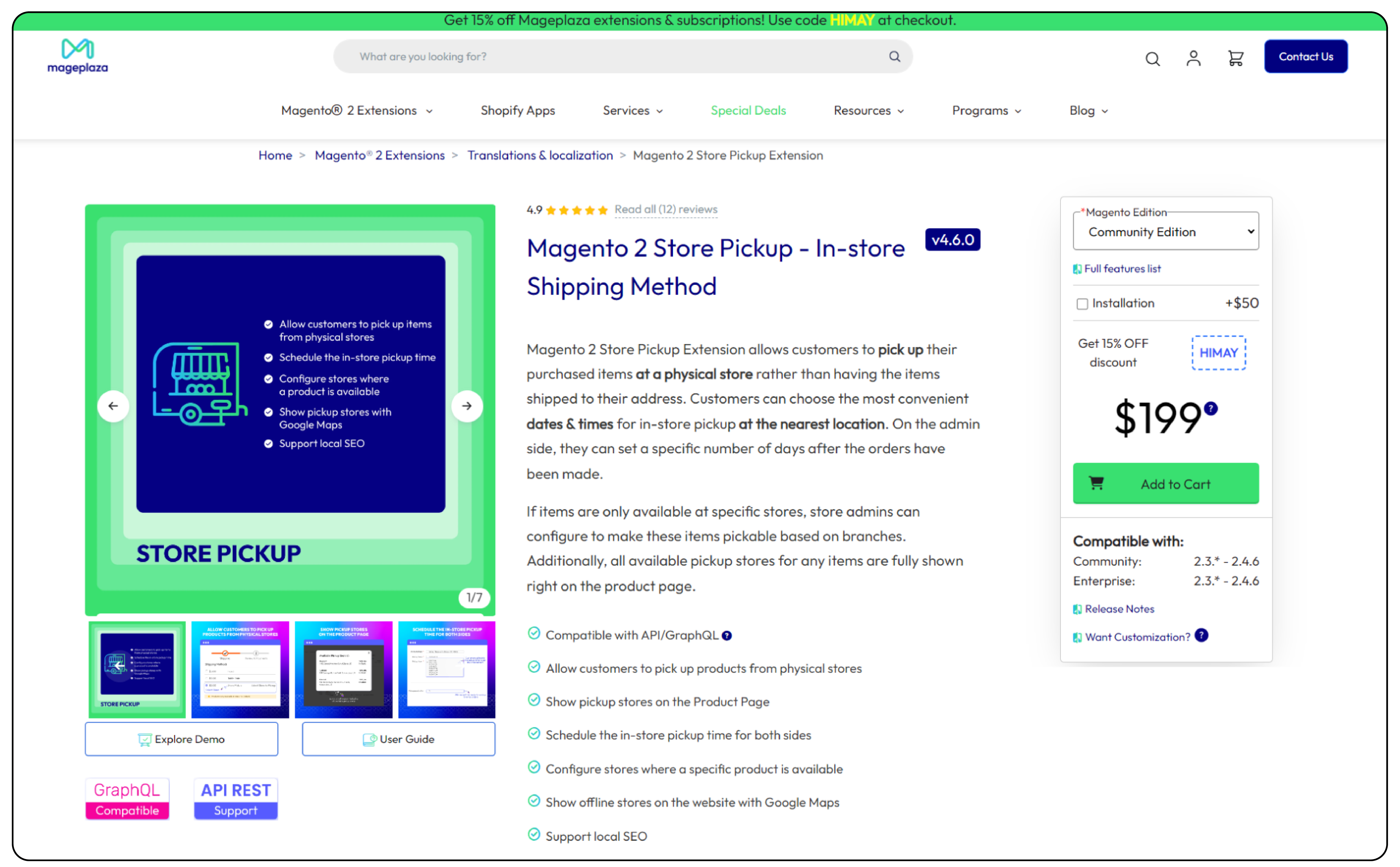 Magento 2 Store Pickup - In-store Shipping Method - Mageplaza