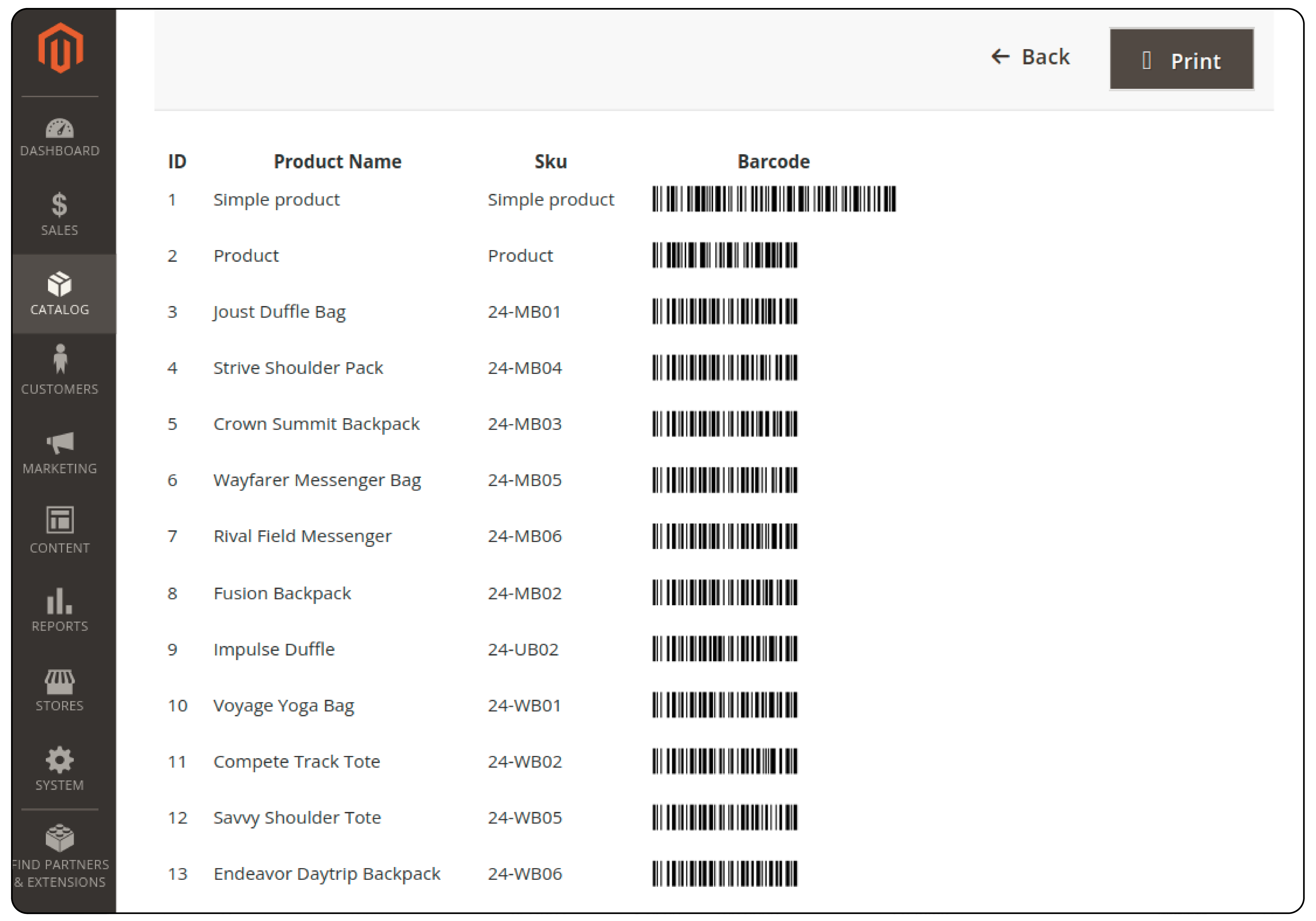PDF of Magento 2 Barcode
