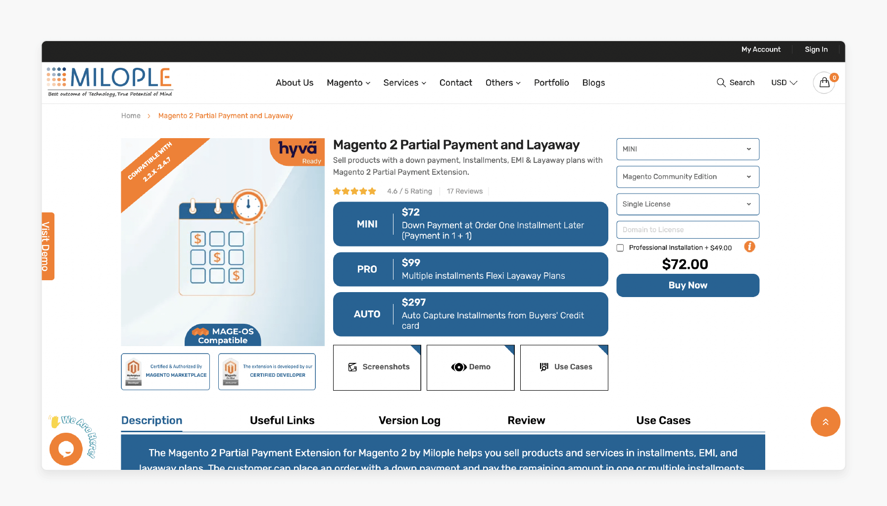 Milopile Magento 2 Partial Payment Extension