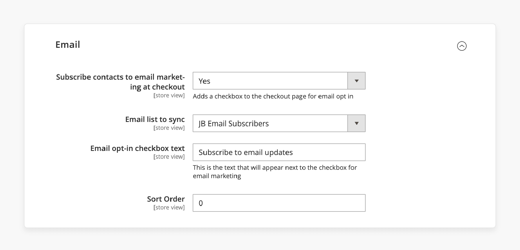 configuring email opt-in checkbox text for klaviyo integration