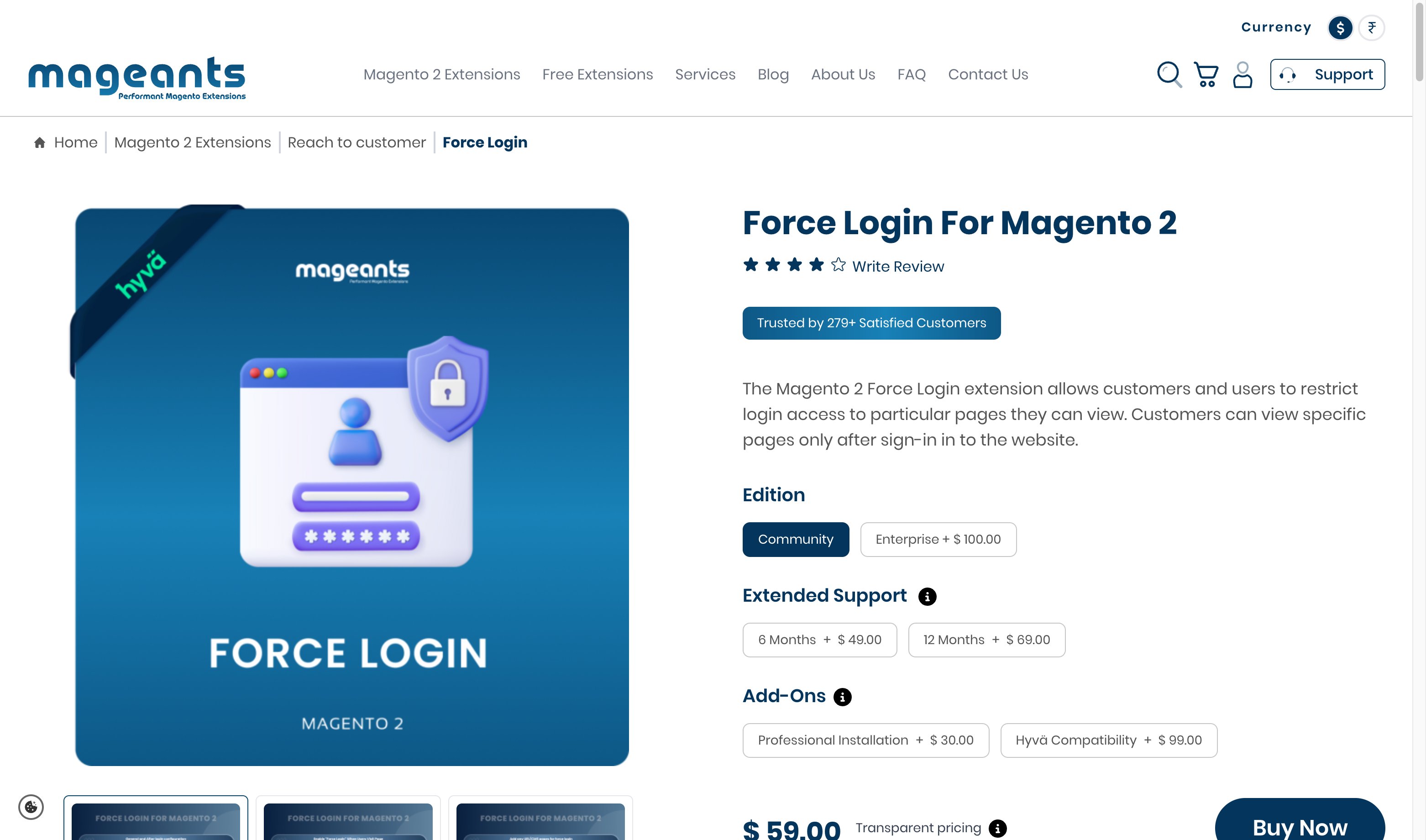 MageAnts Force Login Extension