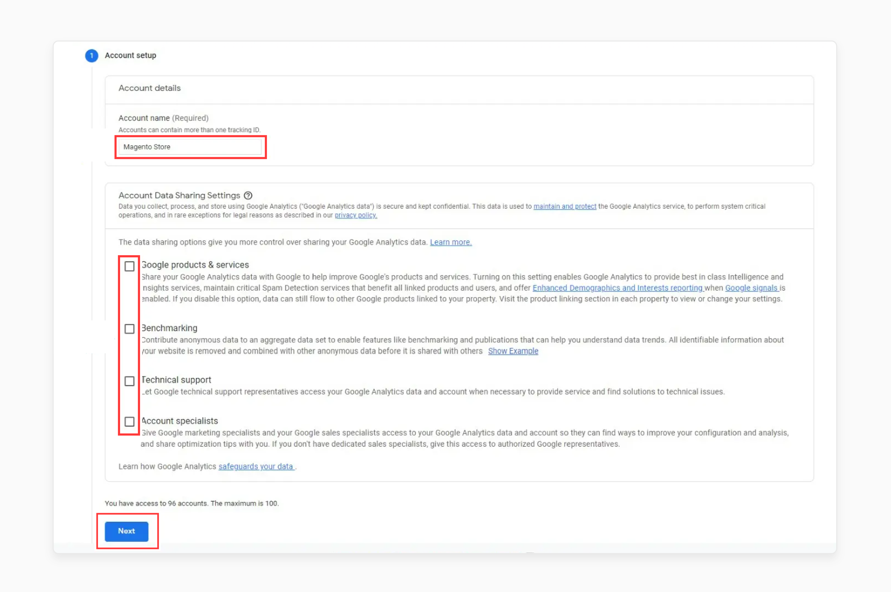 Account Name for Magento Sales Analytics