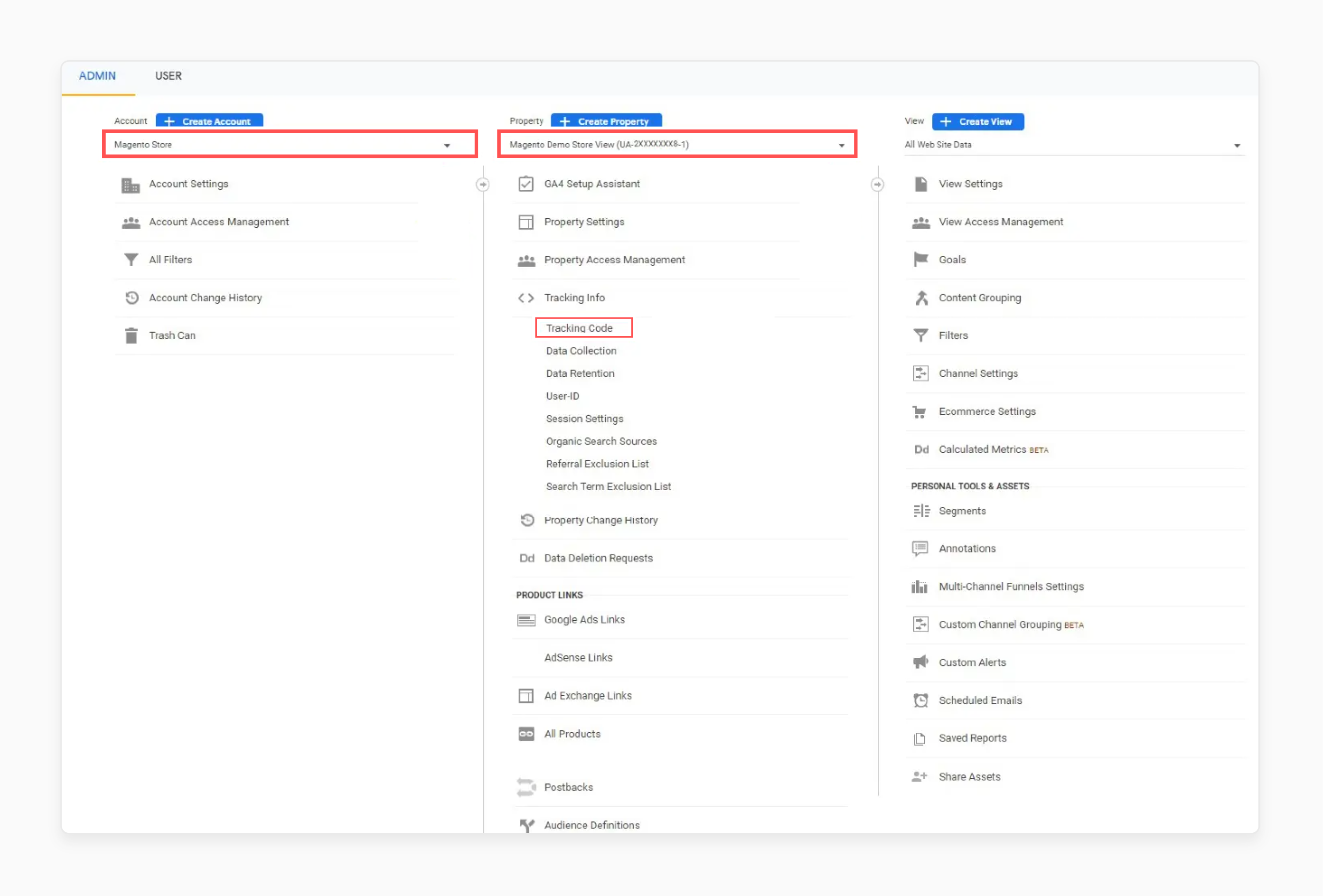 Tracking ID for Magento Sales Analytics