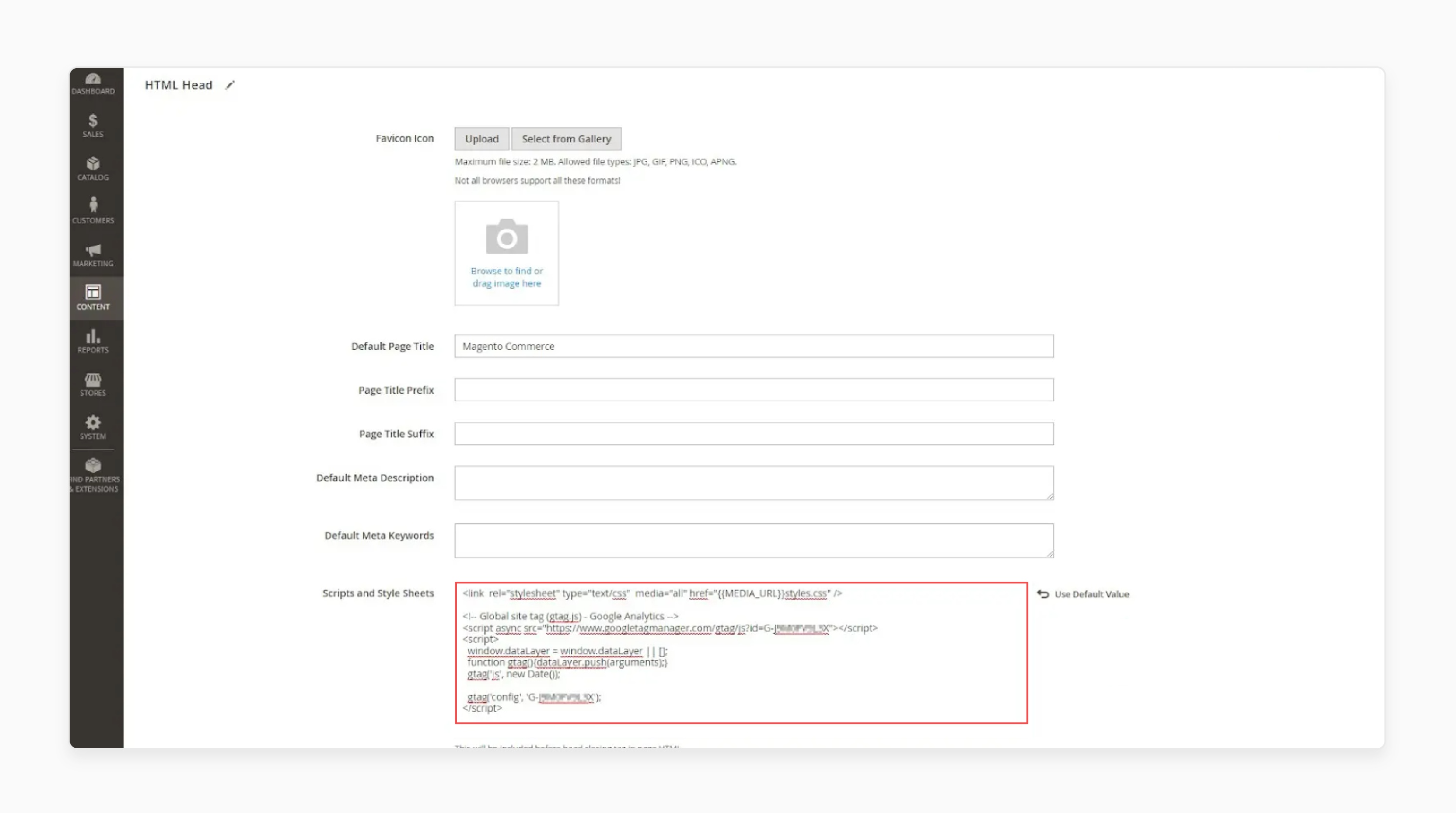 GA4 Site Tag in Magento Sales Analytics