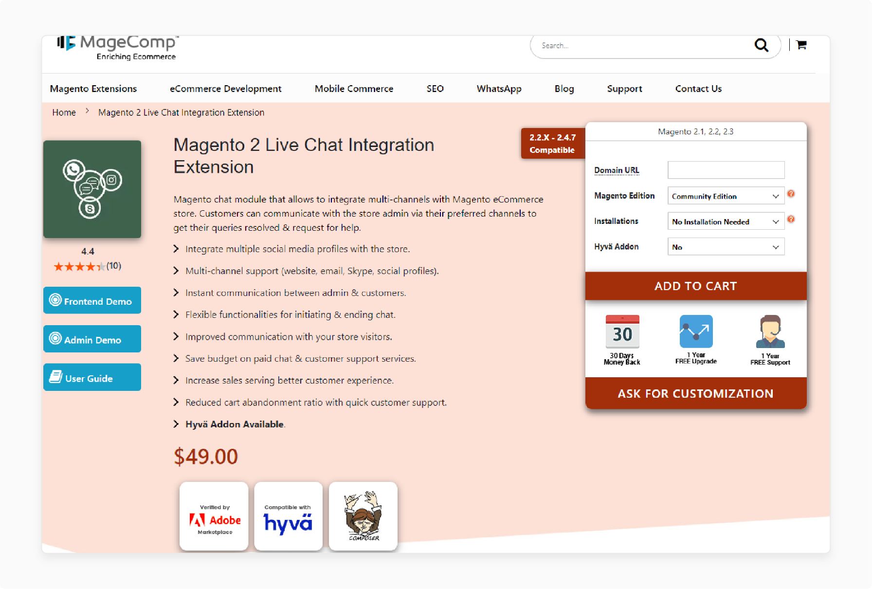 Magento 2 Chat by MageComp MageComp Magento 2 Chat