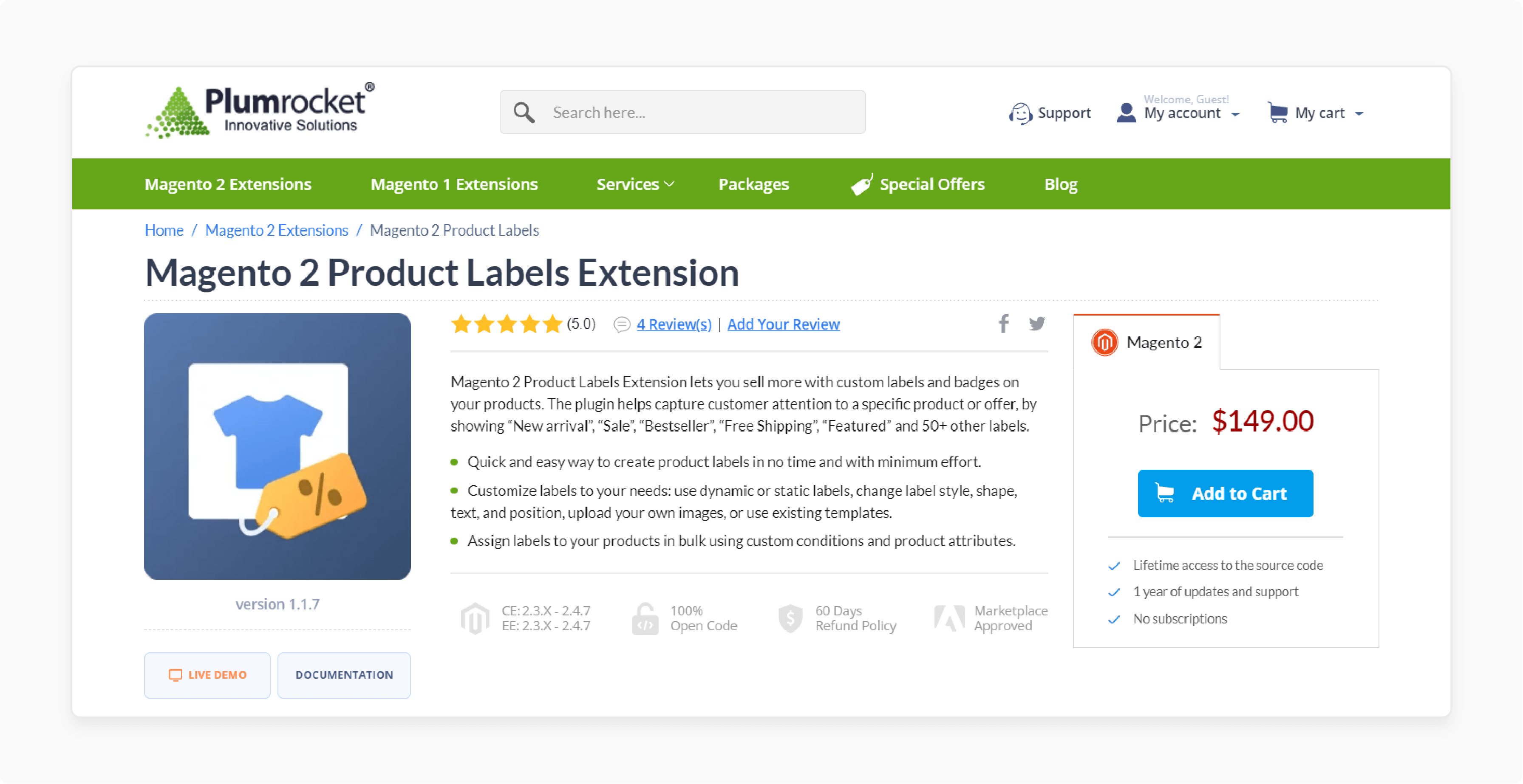 Plumrocket Magento 2 Product Labels