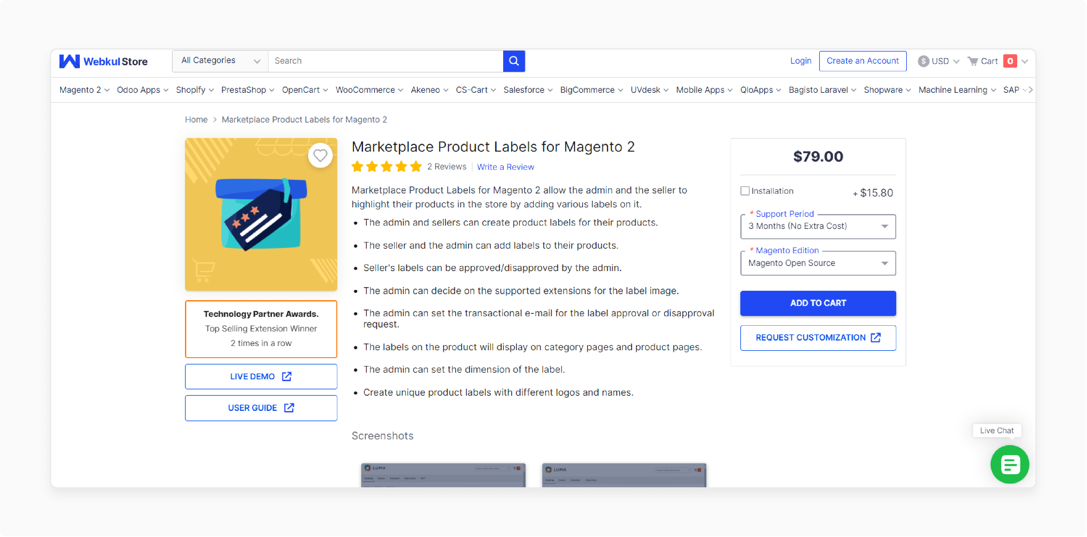Webkul Magento 2 Product Labels
