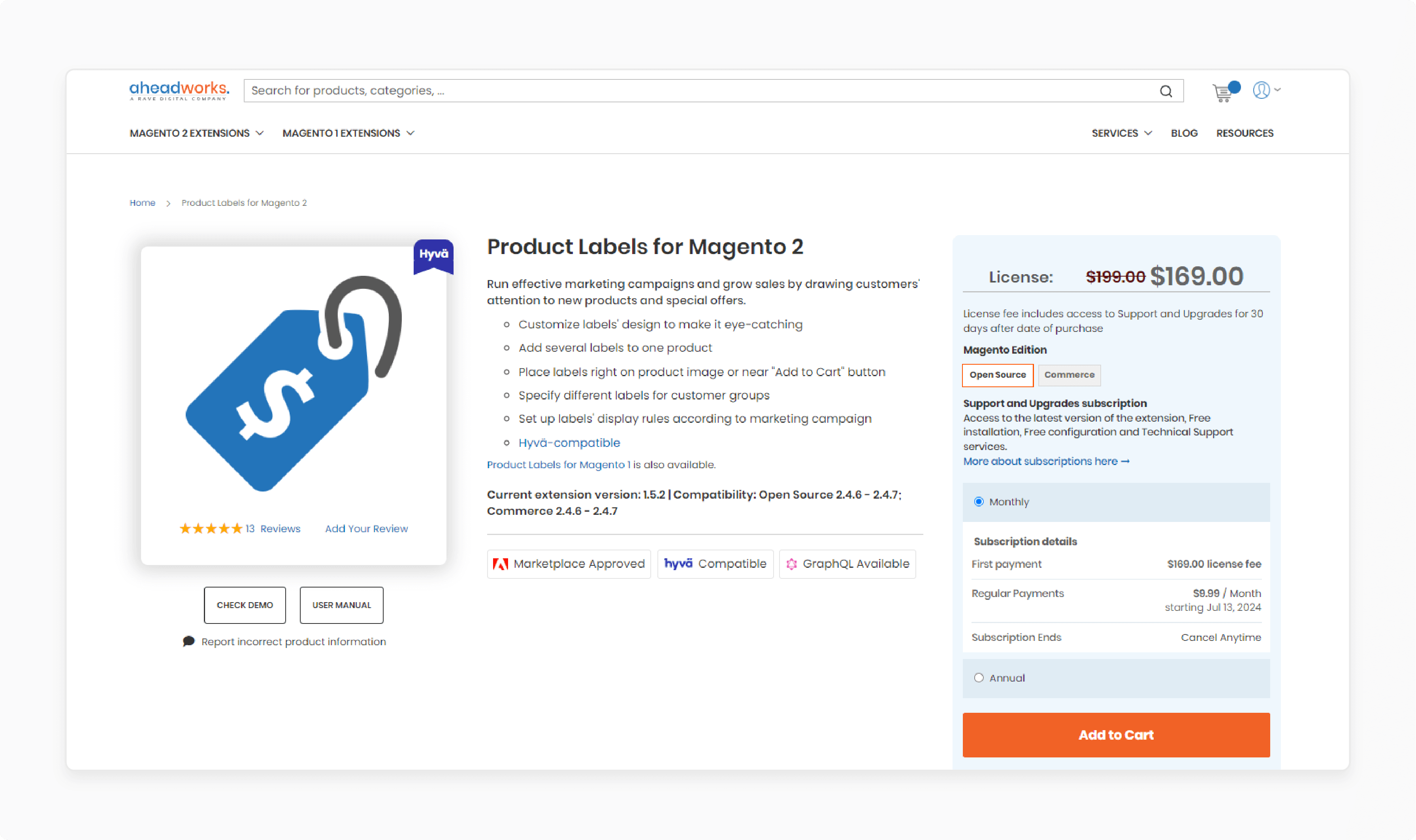 Aheadworks Magento 2 Product Labels
