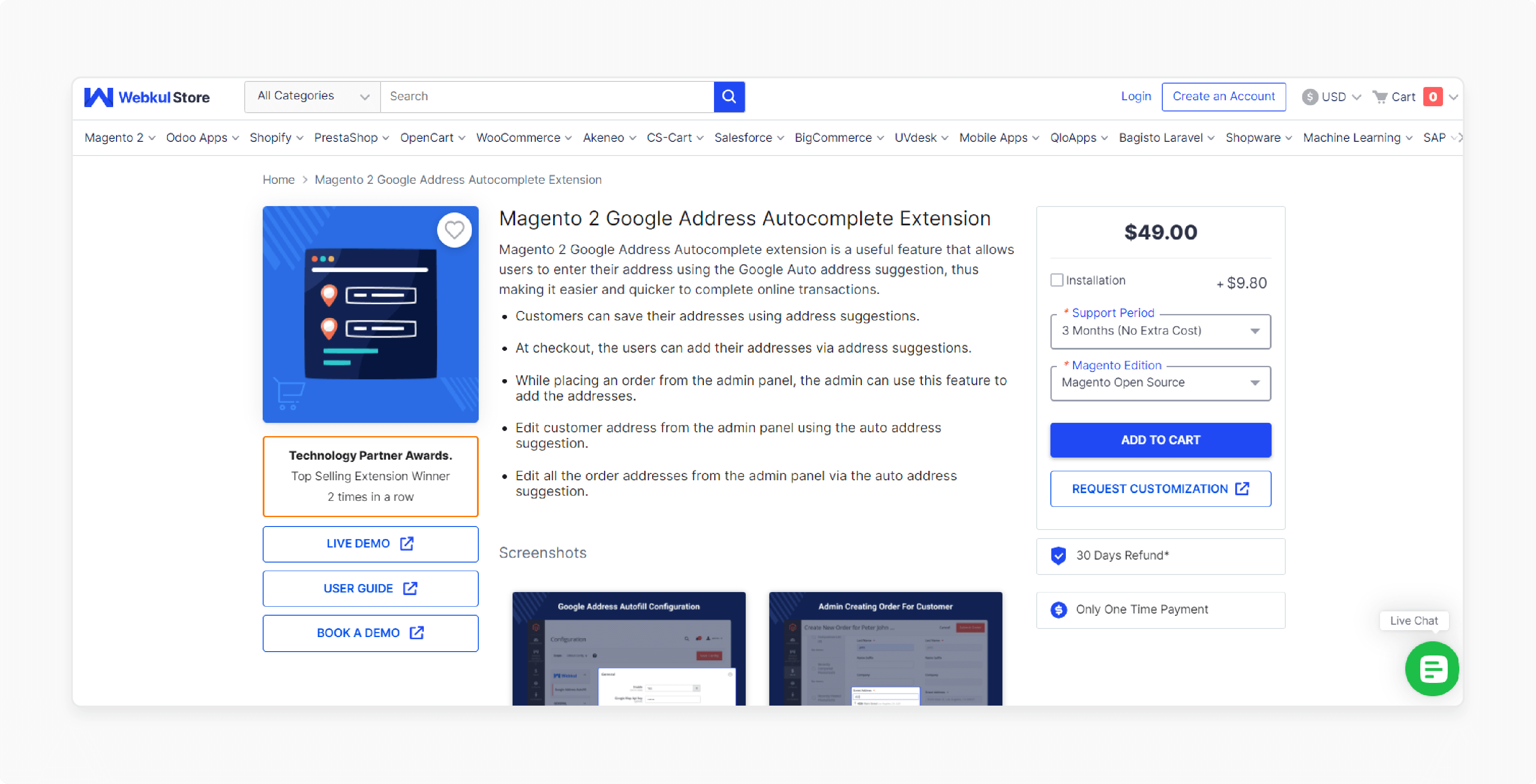 Google Address Autocomplete Magento 2 Search Extension - Webkul