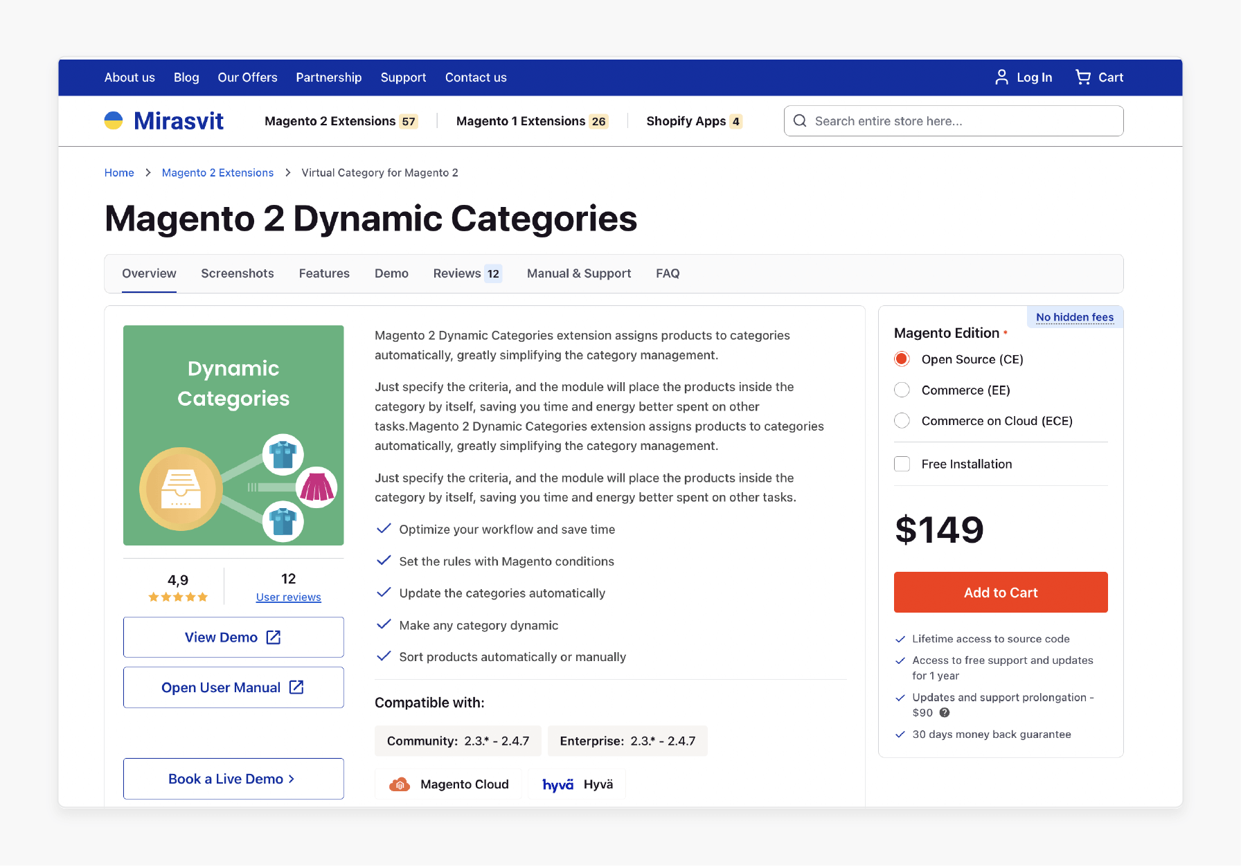 Magento extension by Mirasvit Mirasvit dynamic category extension