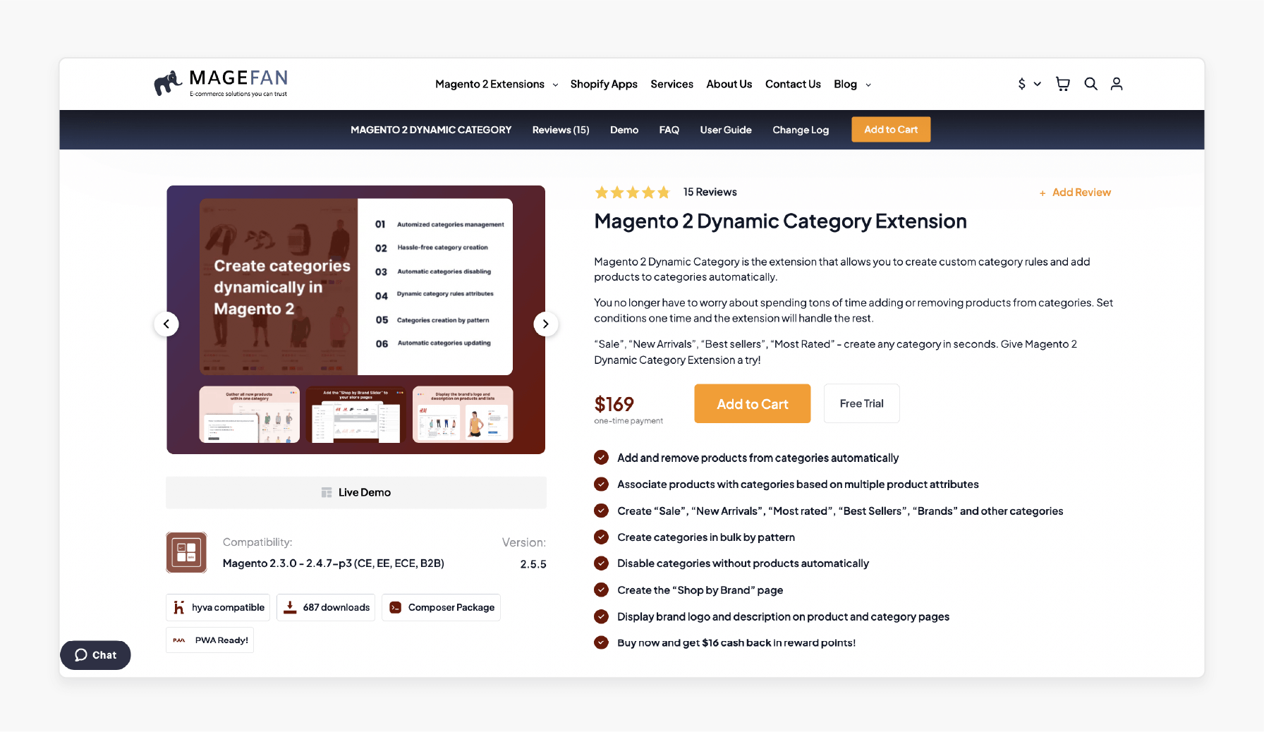 Magento extension by Magefan Magefan dynamic categories extension