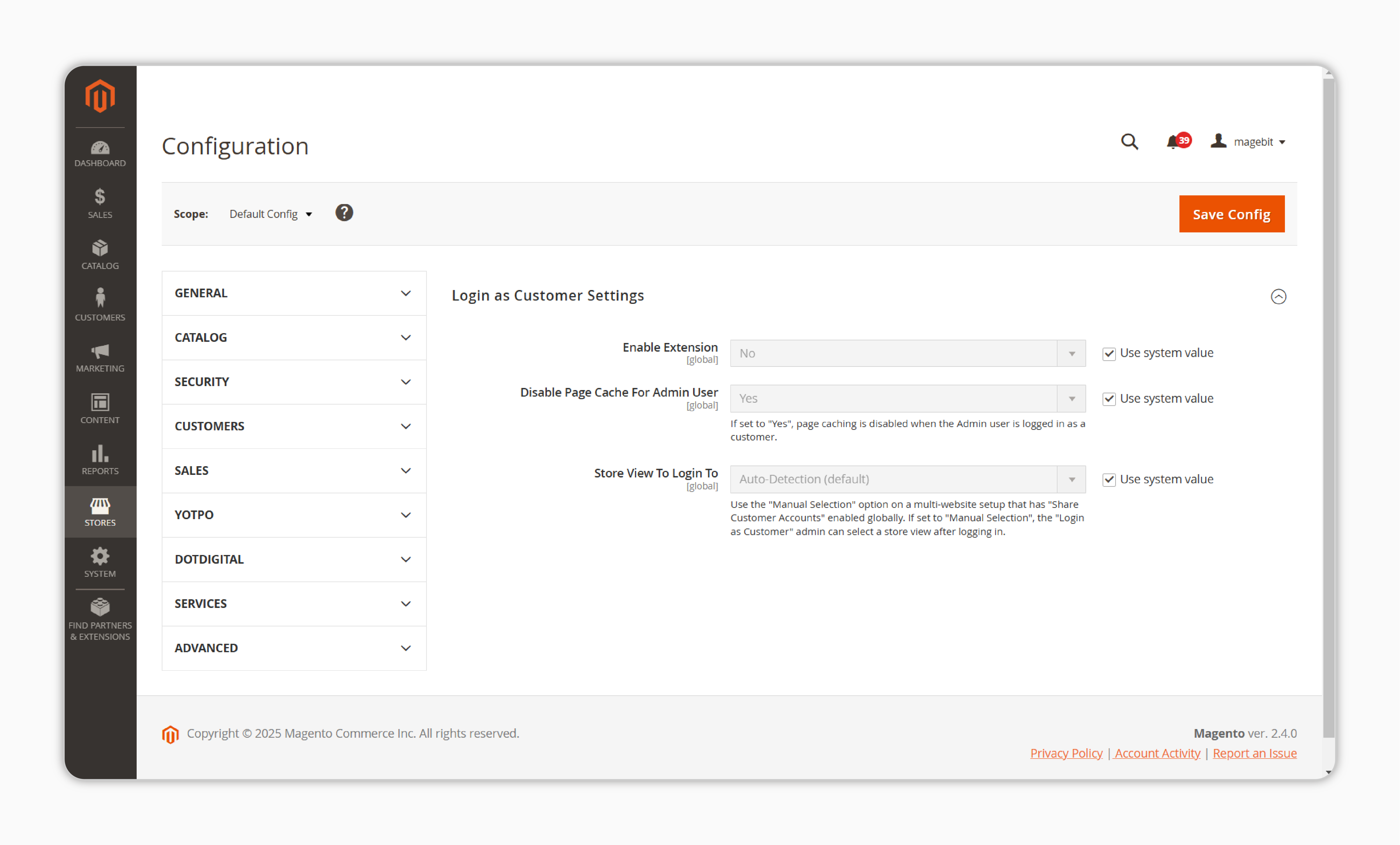 saving magento 2 ccustomer id activation settings to ensure efficient session