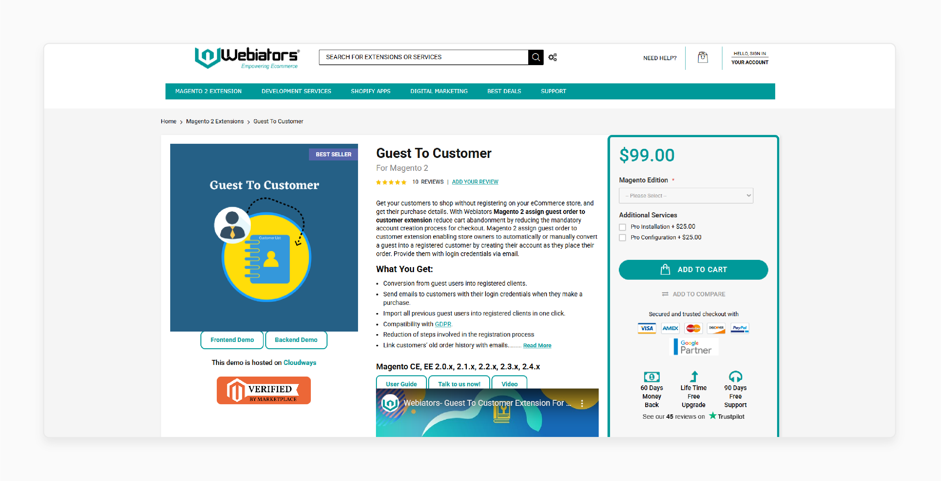 Webiators Guest to Customer For Magento 2