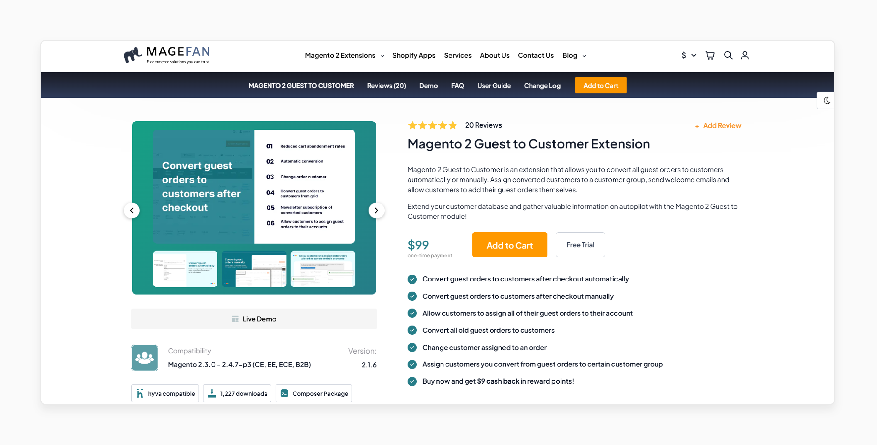 Magefan Magento 2 Guest to Customer Extension