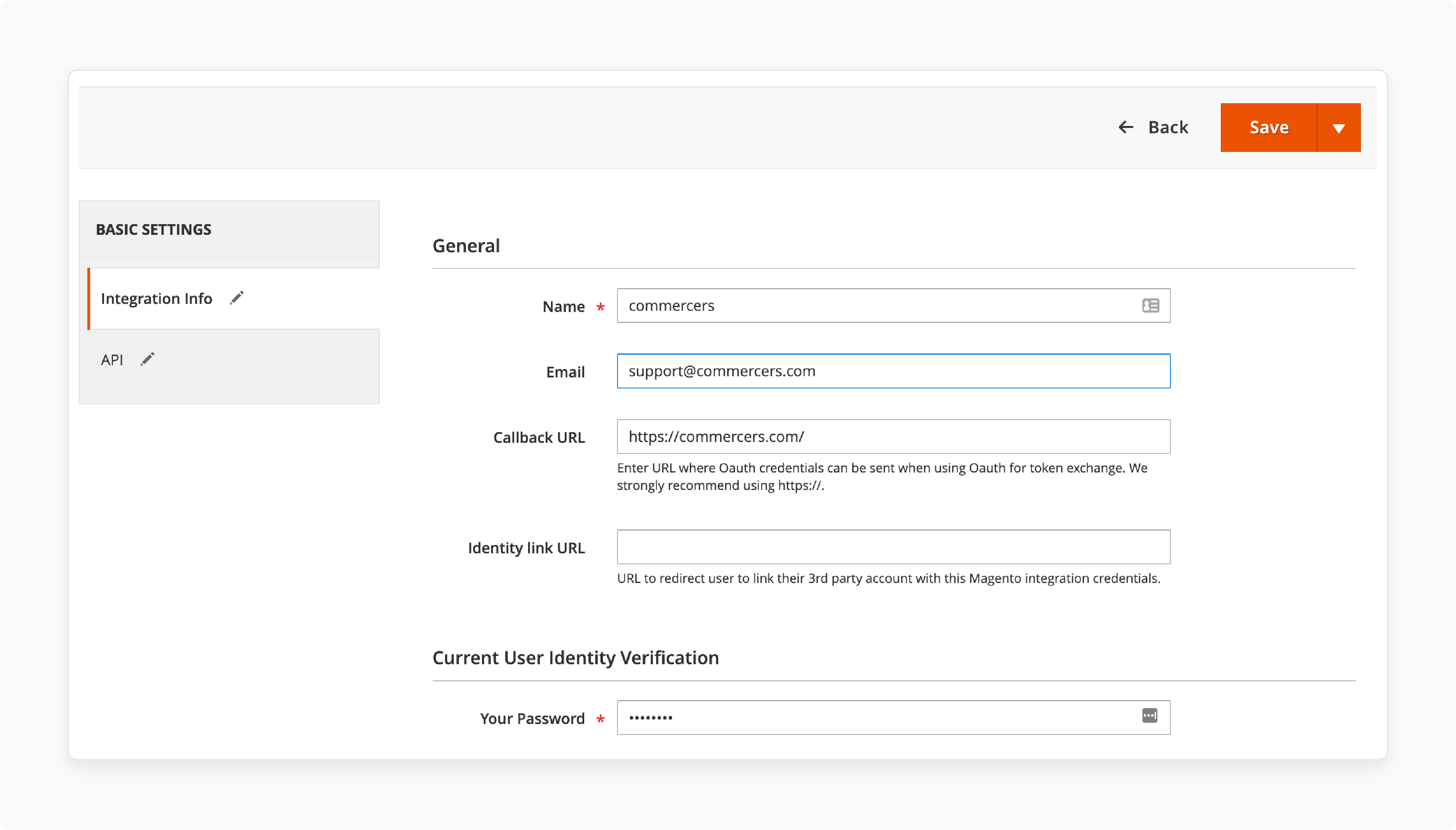 Creating integration to get OAuth keys