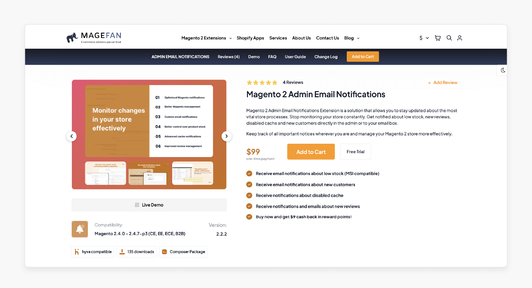 Magento 2 Admin Email Notifications - Magefan Magento 2 Admin Email Notifications - Magefan