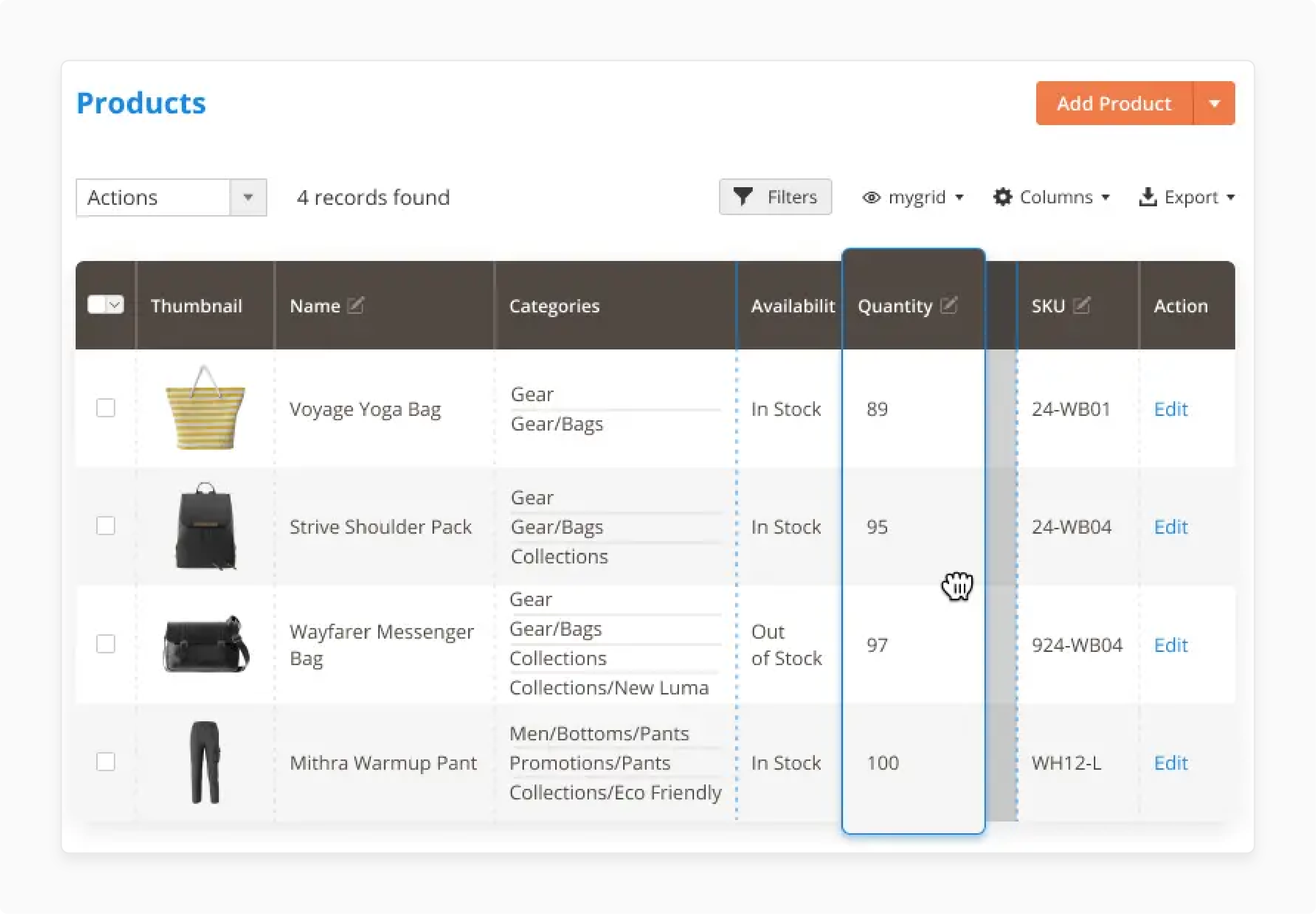Simple layout with drag-and-drop columns