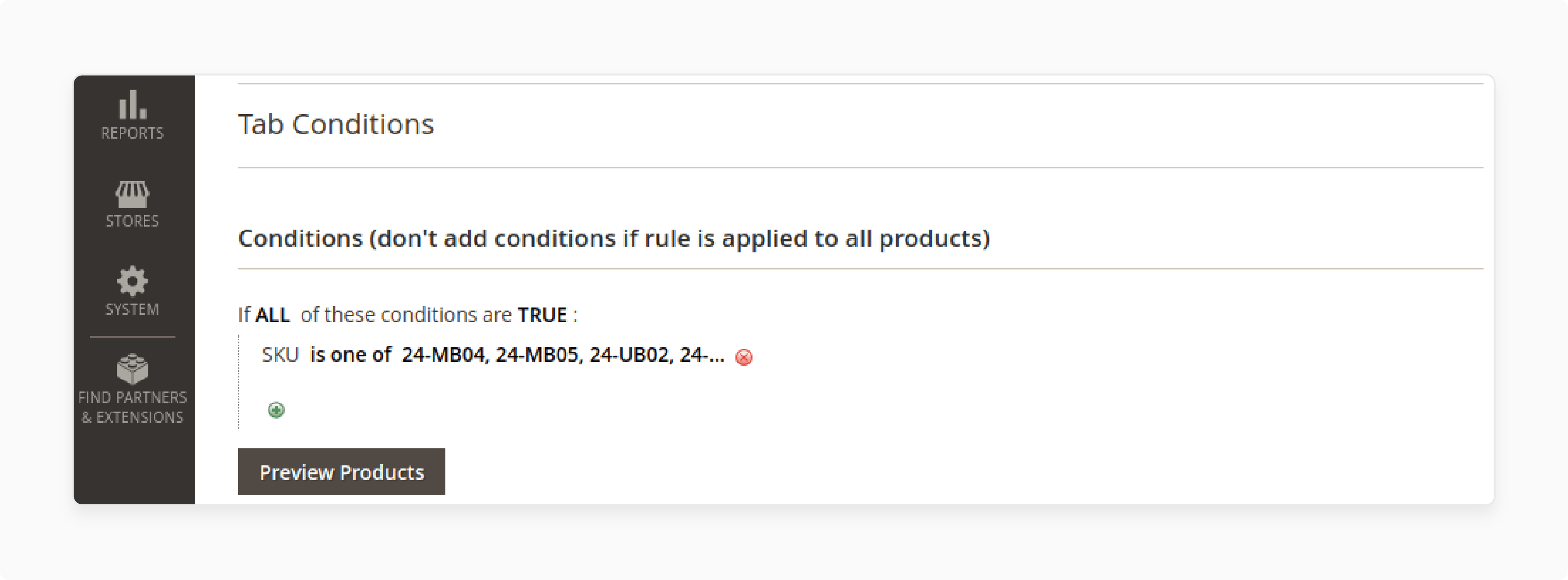 configuring tab conditions in magento 2 for product-specific faqs