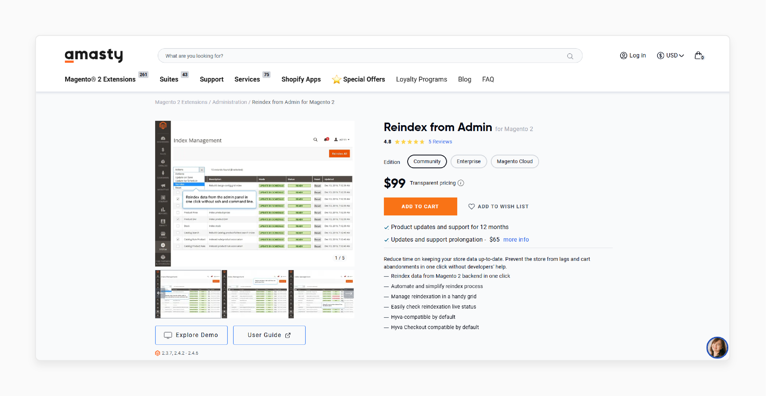 Reindex from Admin for Magento 2 - Amasty Reindex from Admin for Magento 2 - Amasty