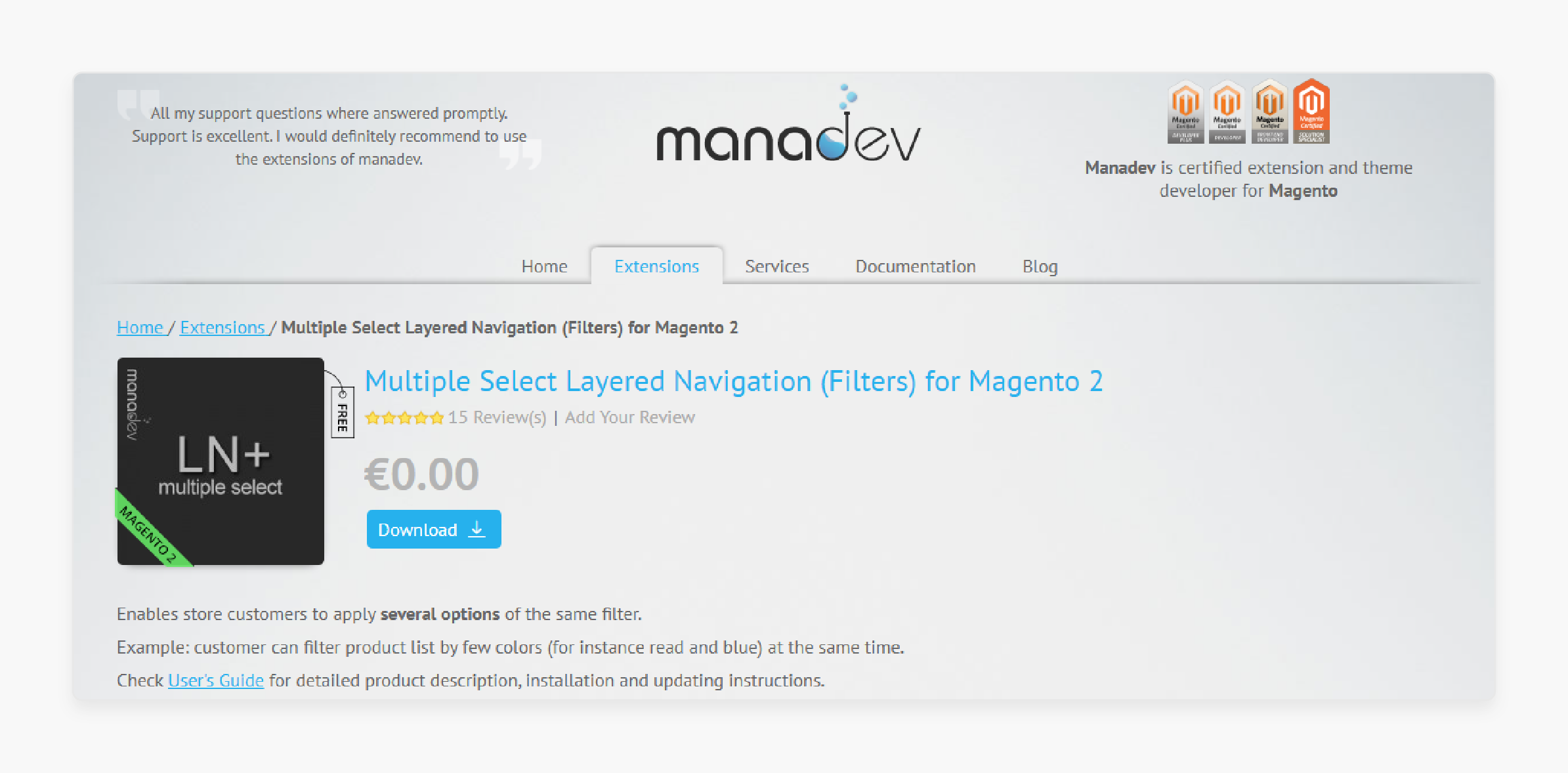 free magento 2 layered navigation extension by manadev with multi-select functionality