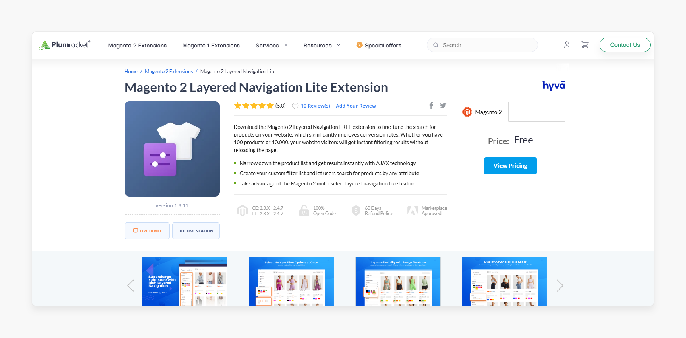 magento 2 layered navigation lite extension by plumrocket for fast and flexible product filtering