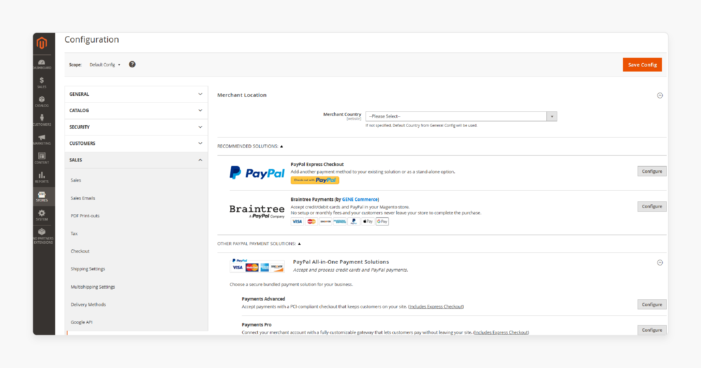 Go to Stores &gt; Configuration &gt; Sales &gt; Payment Methods