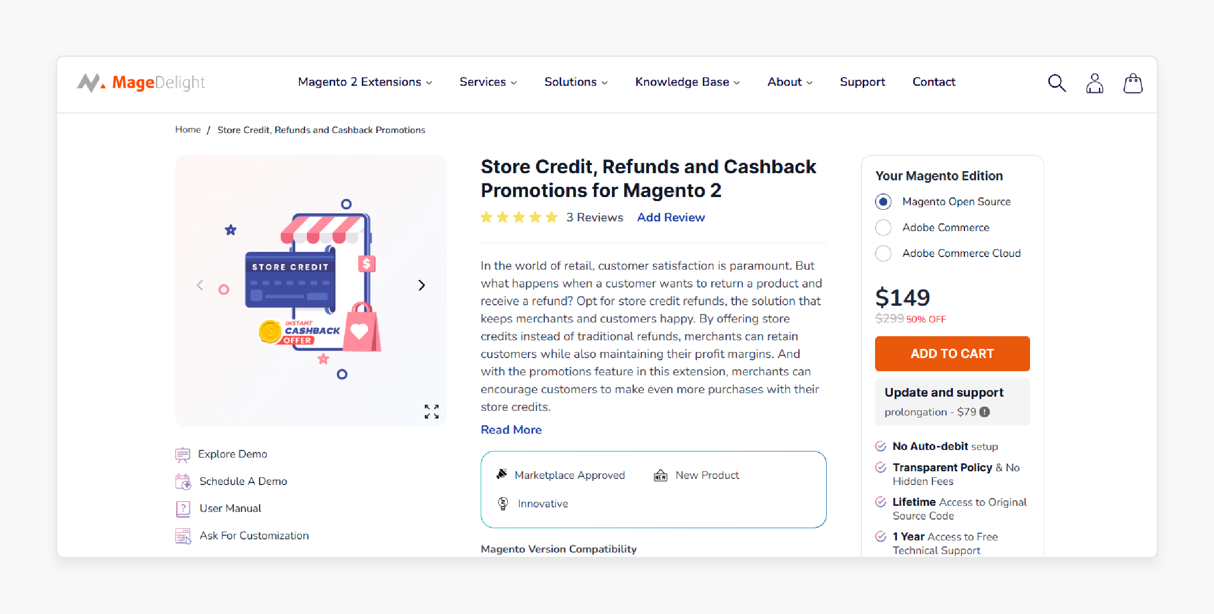 Magedelight Store Credit, Refunds, and Cashback Promotions for Magento 2