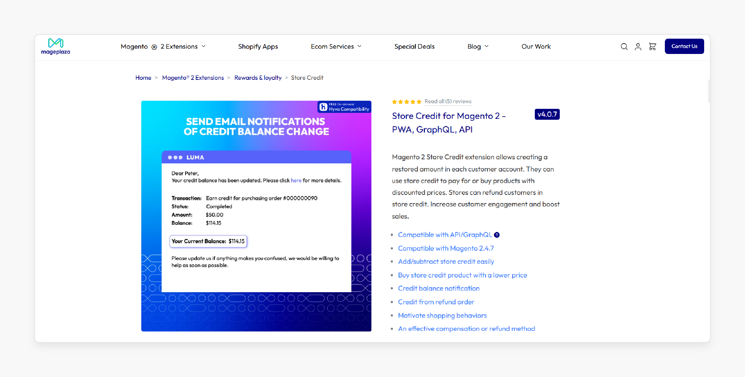 Mageplaza Store Credit for Magento 2 - PWA, GraphQL, API