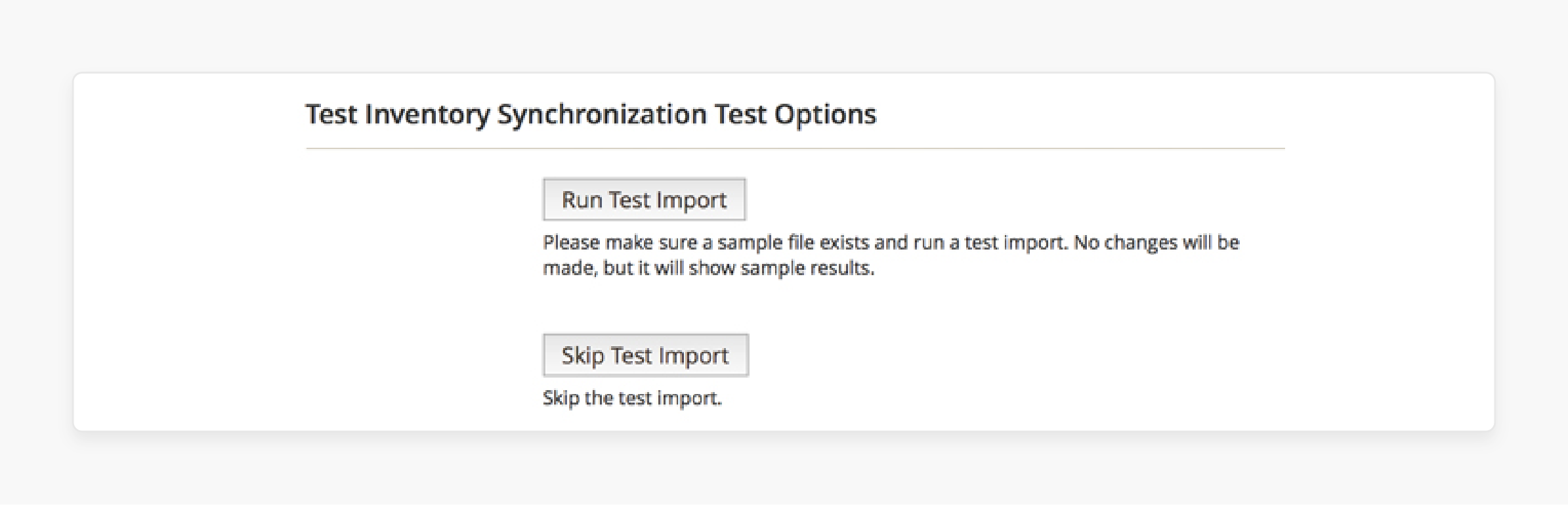Running Test Import for Inventory Sync in Magento 2