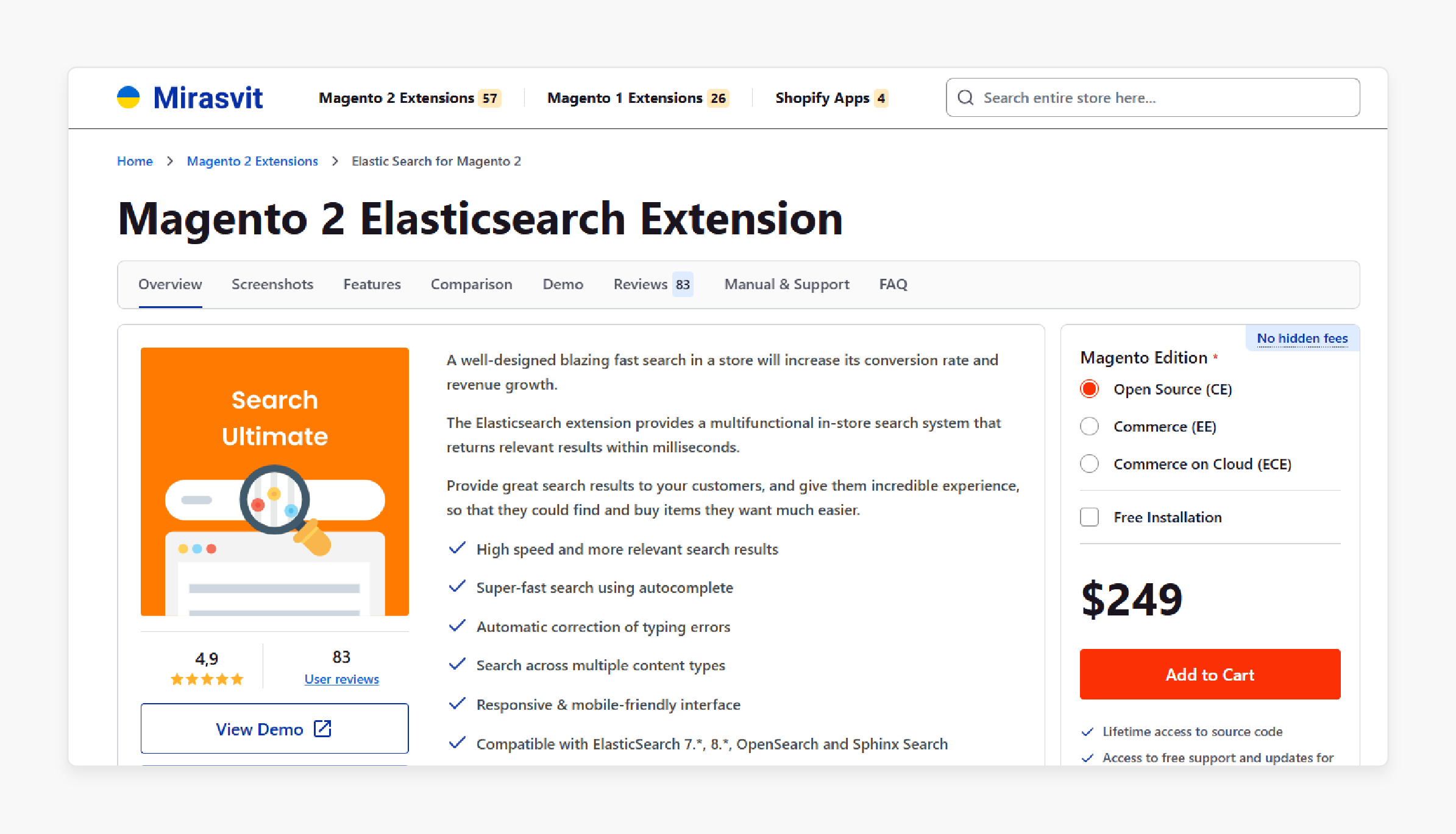 Magento 2 Elasticsearch Extension - Mirasvit