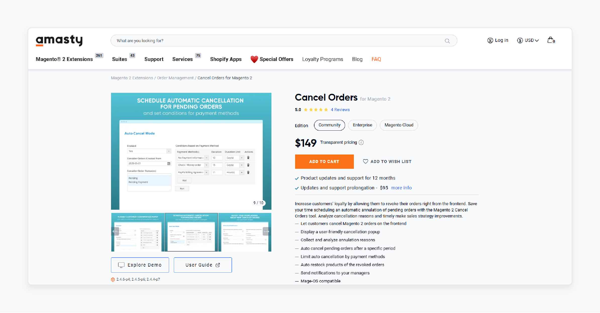 Cancel Orders for Magento 2 - Amasty