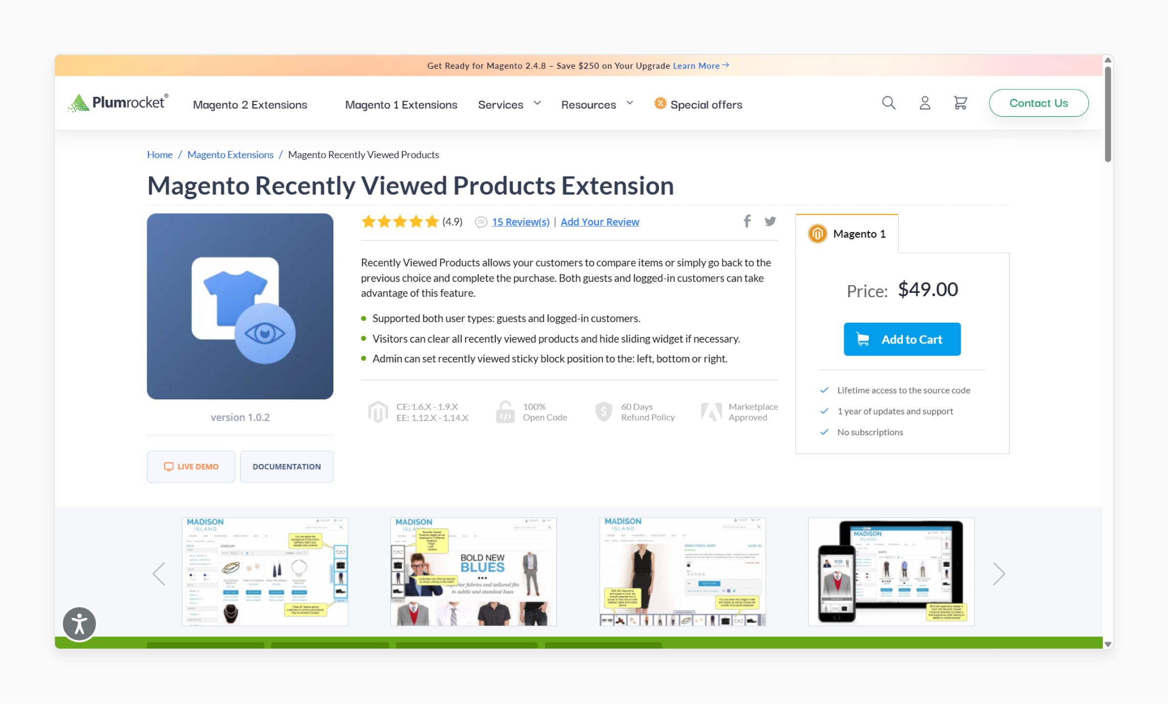Magento Recently Viewed Products Extension - Plumrocket