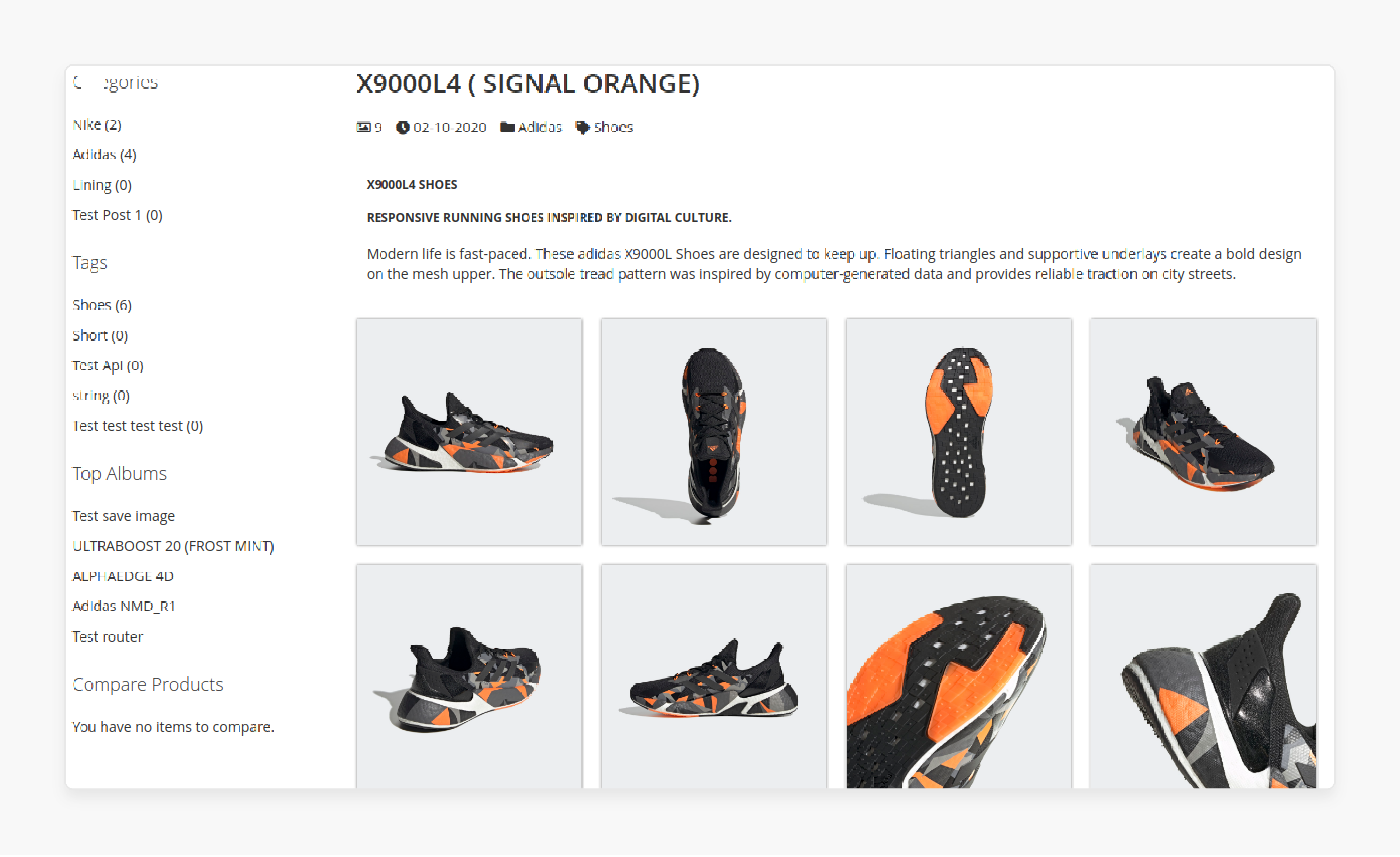 Magento 2 Image Gallery Widget Default Gallery Page View Test in the Frontend