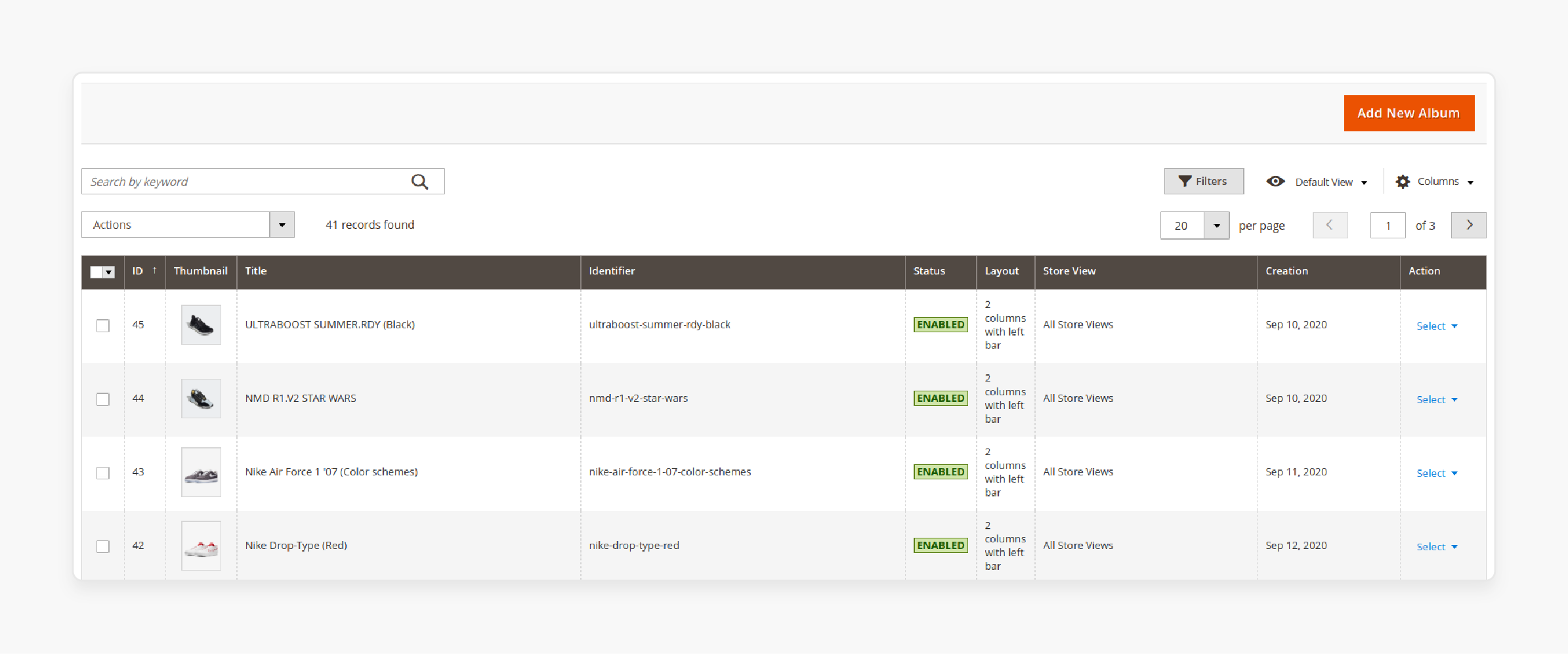 Import Albums and Images for Magento 2 Image Gallery Widget Configuration