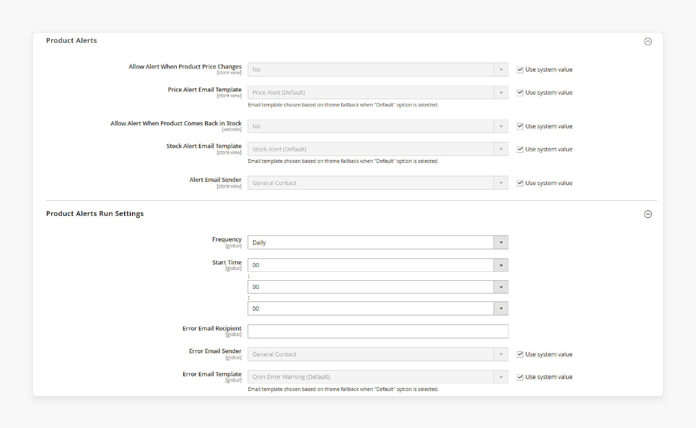 Administrative Configuration Errors of Magento 2 Product Alerts