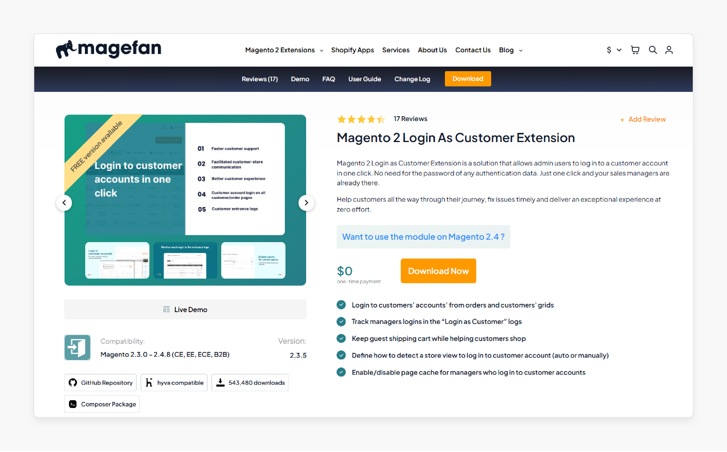 Free Magento 2 Login as Customer - MageFan