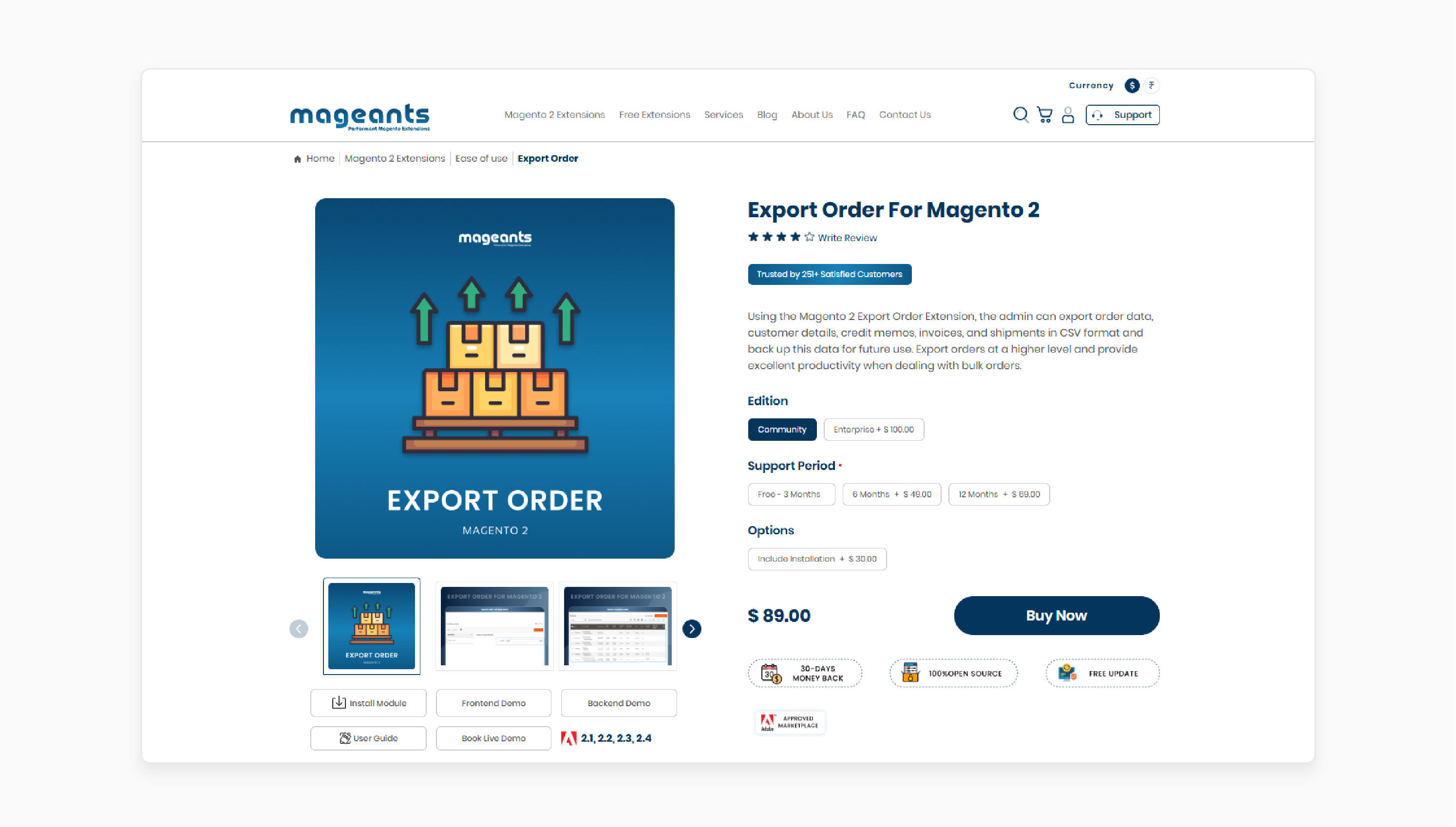 Export Orders for Magento 2 - Mageants