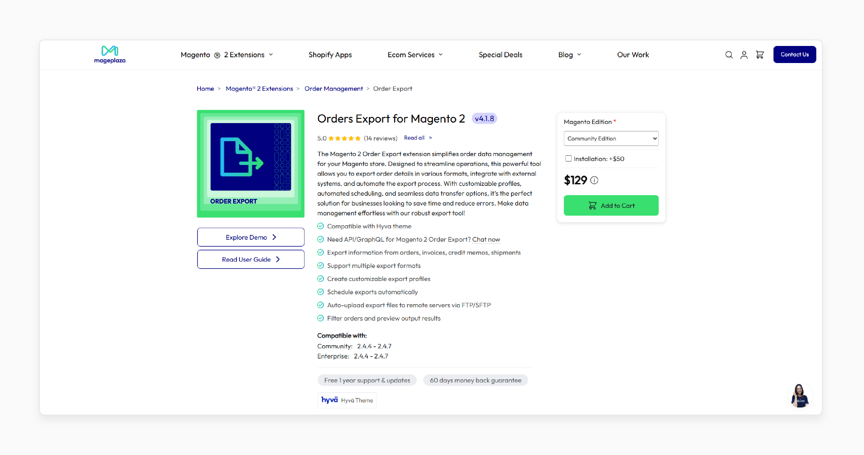 Orders Export for Magento 2 - Mageplaza