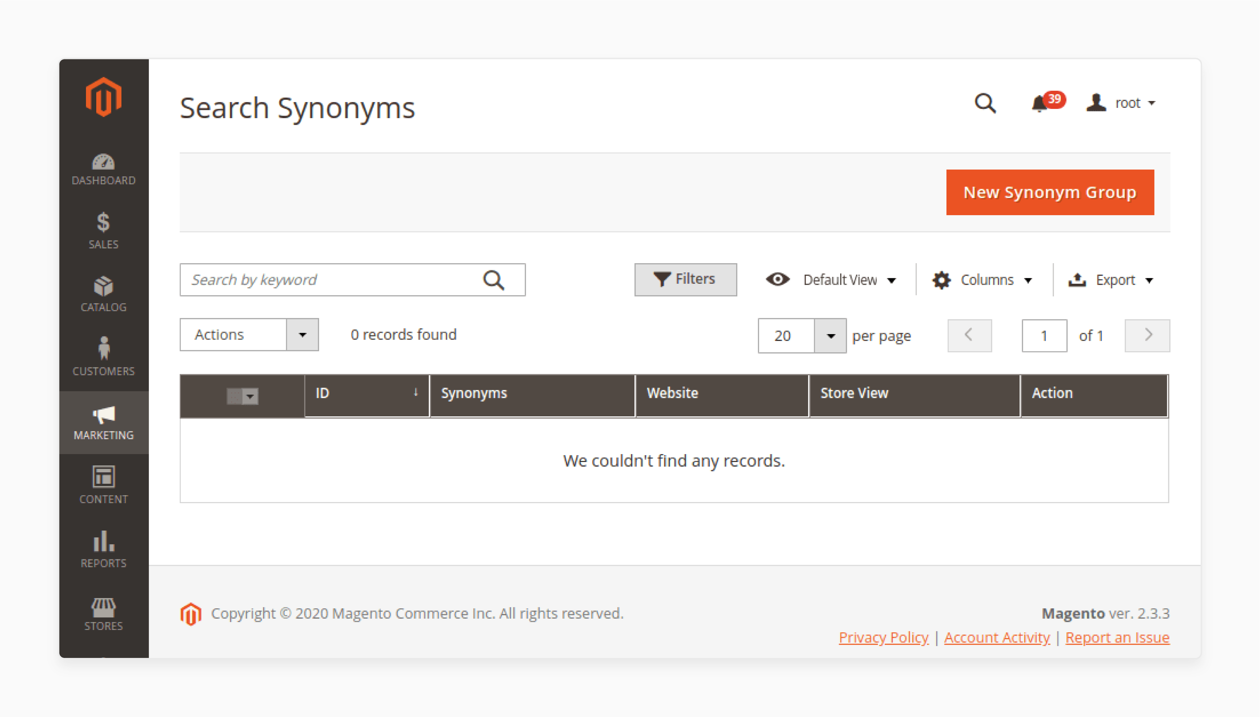Access Magento Search Synonyms