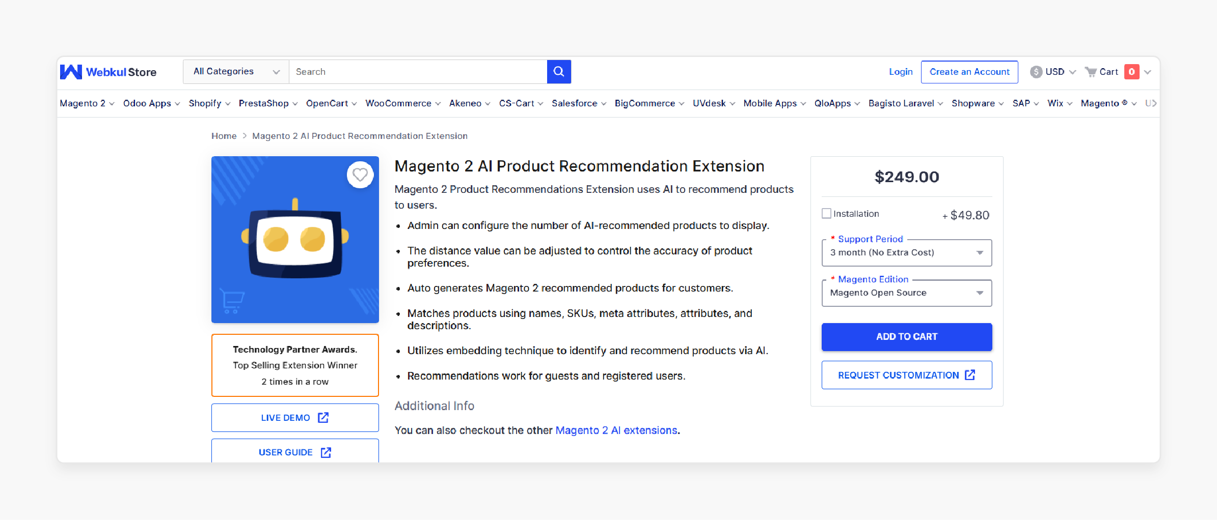 Magento 2 AI Product Recommendation Extension - Webkul