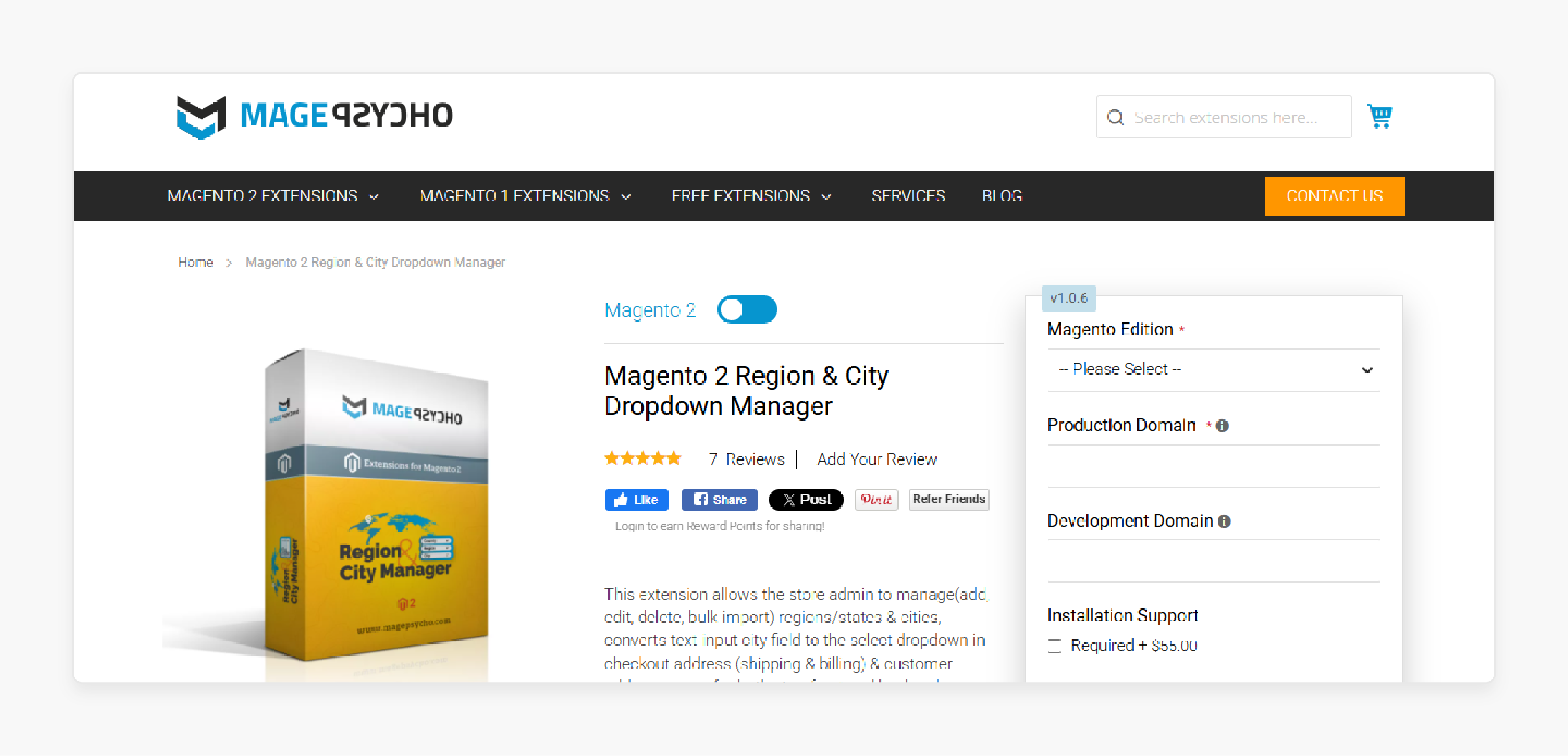 MagePsycho Magento 2 City and Region Manager