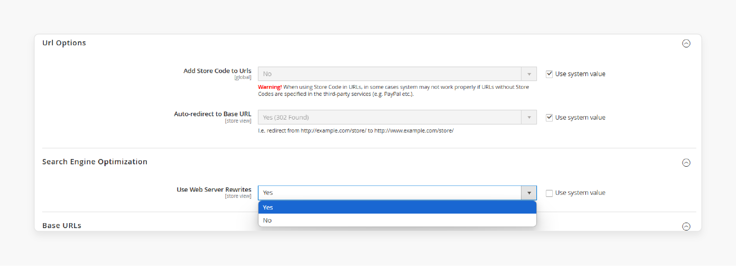 Check Web Server Setting for Magento 2 URL Rewrite Index