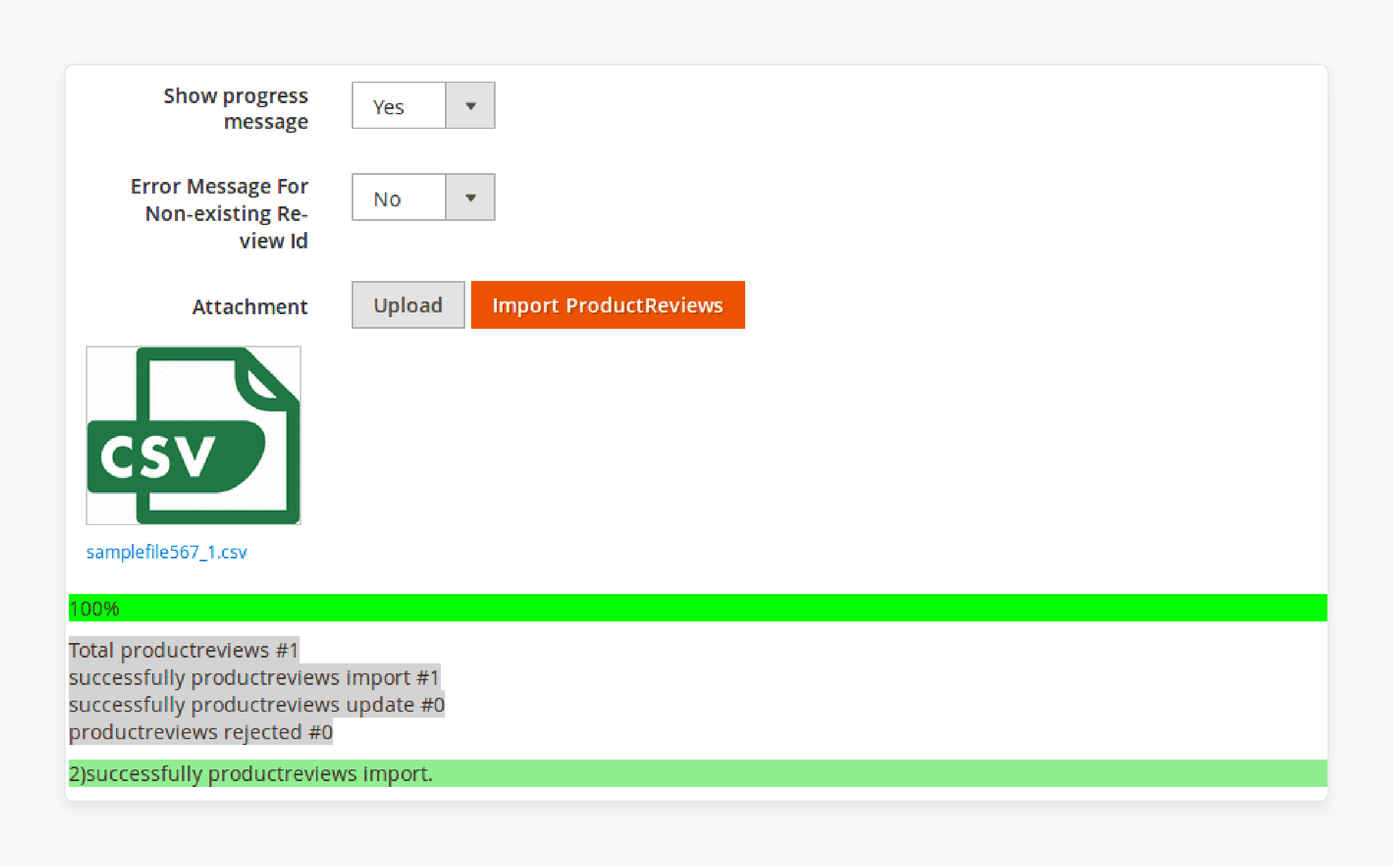 Upload File &amp; Import Product Reviews in Magento 2